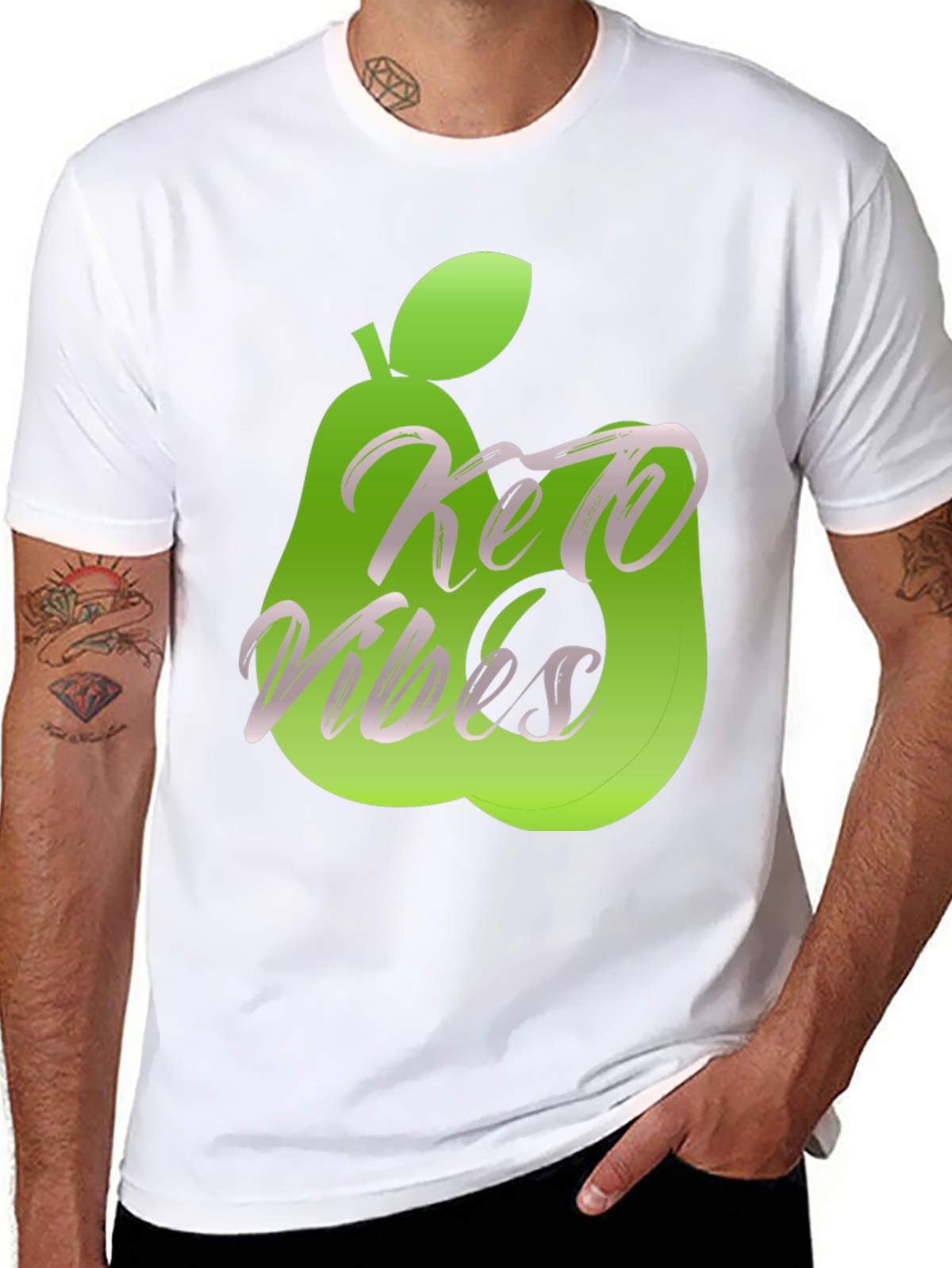 Keto Vibes Graphic Tee - Avocado Design