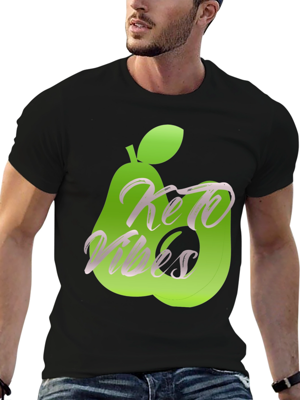 Keto Vibes Graphic Tee - Avocado Design