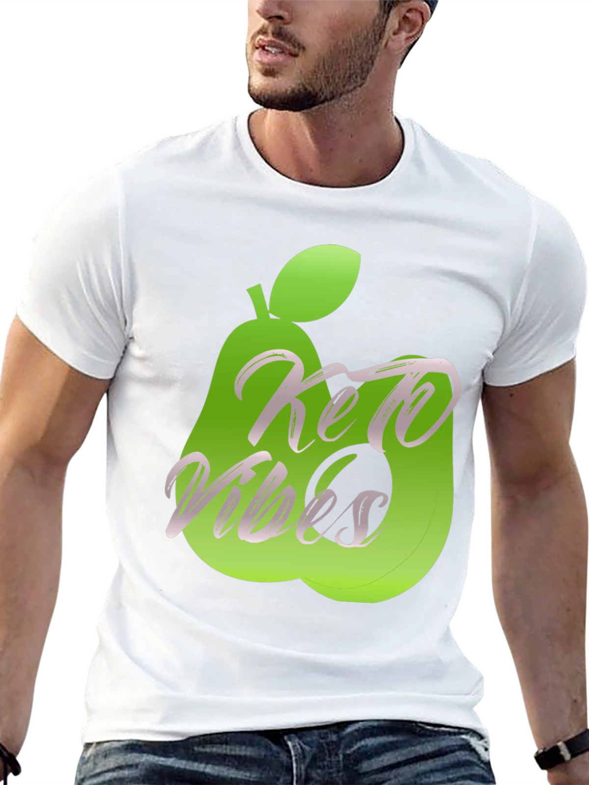 Keto Vibes Graphic Tee - Avocado Design