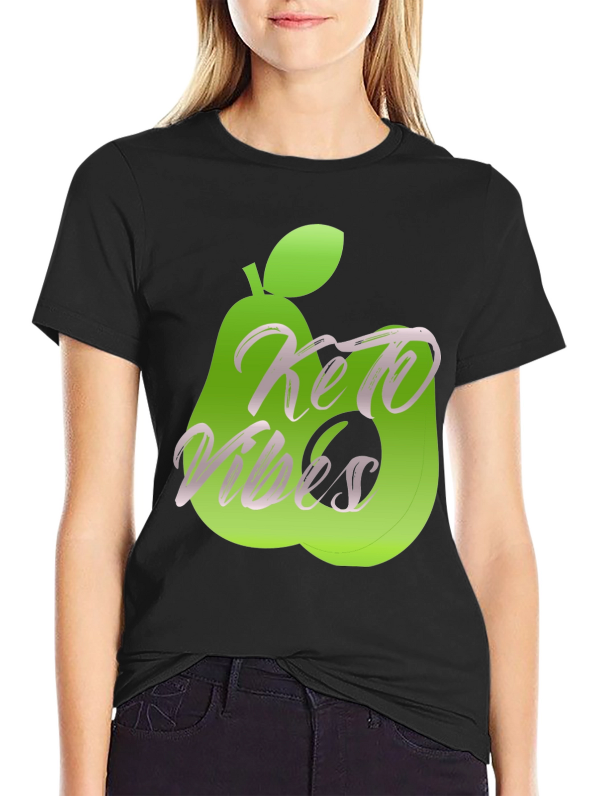 Keto Vibes Graphic Tee - Avocado Design