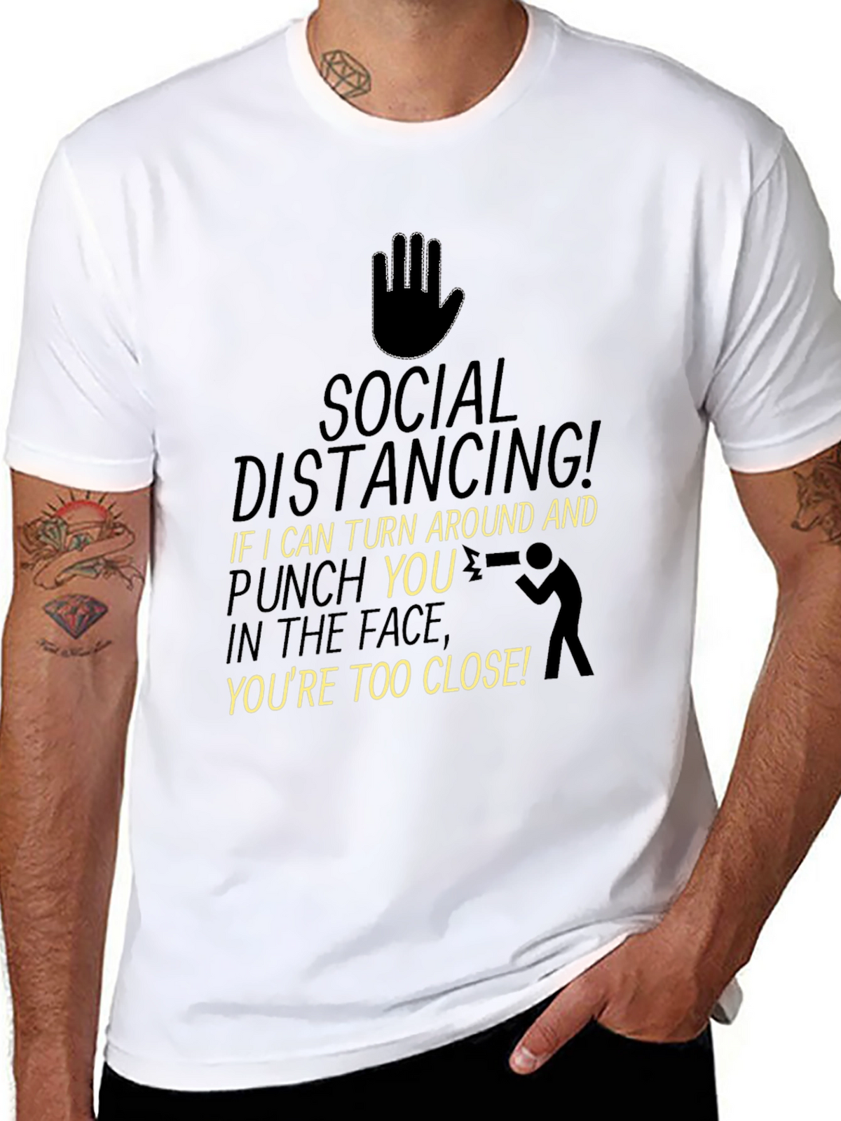 Social Distancing Punch Funny T-Shirt