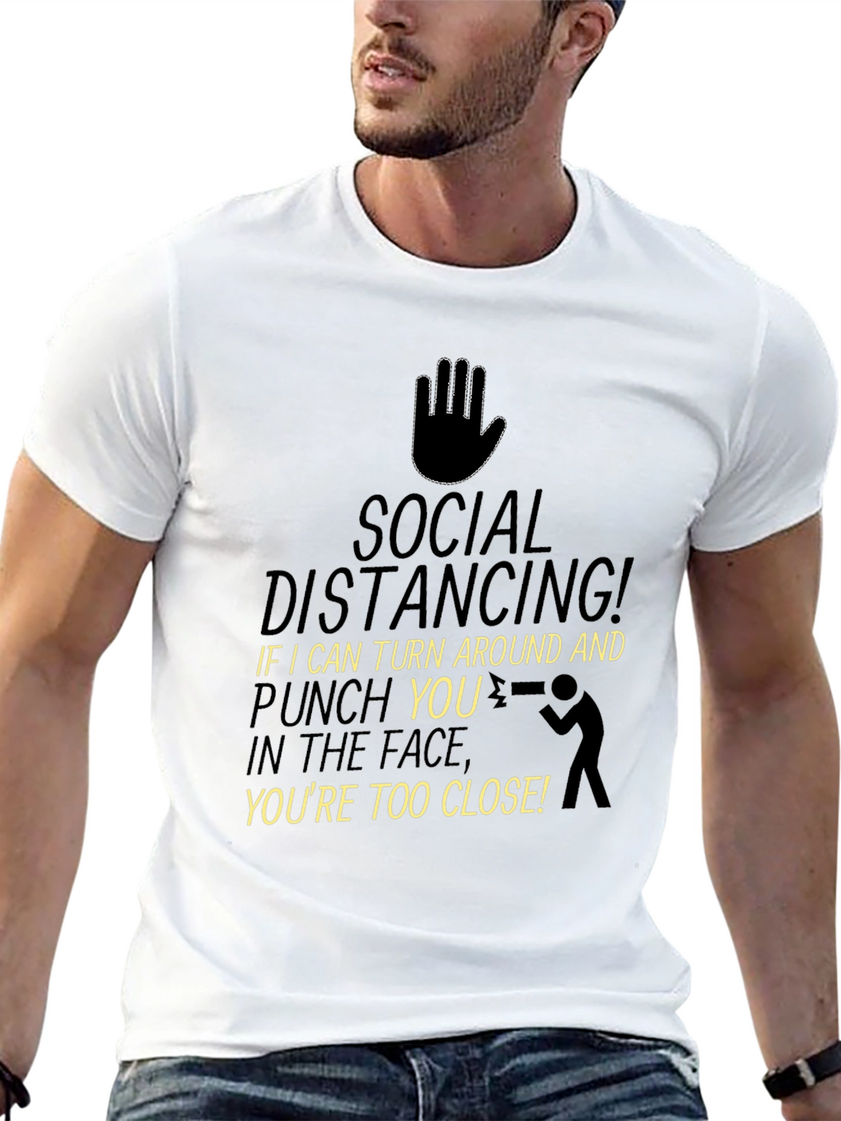 Social Distancing Punch Funny T-Shirt