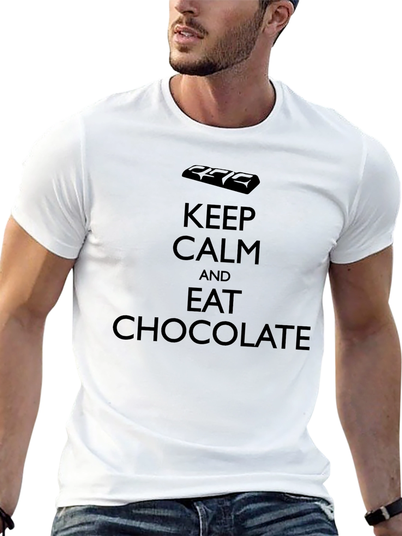 Keep Calm and Eat Chocolate Black T-Shirt