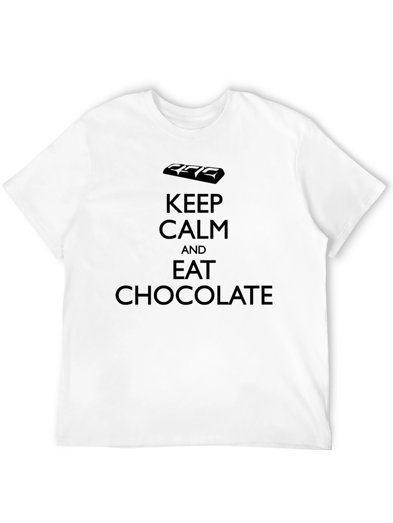 Keep Calm and Eat Chocolate Black T-Shirt
