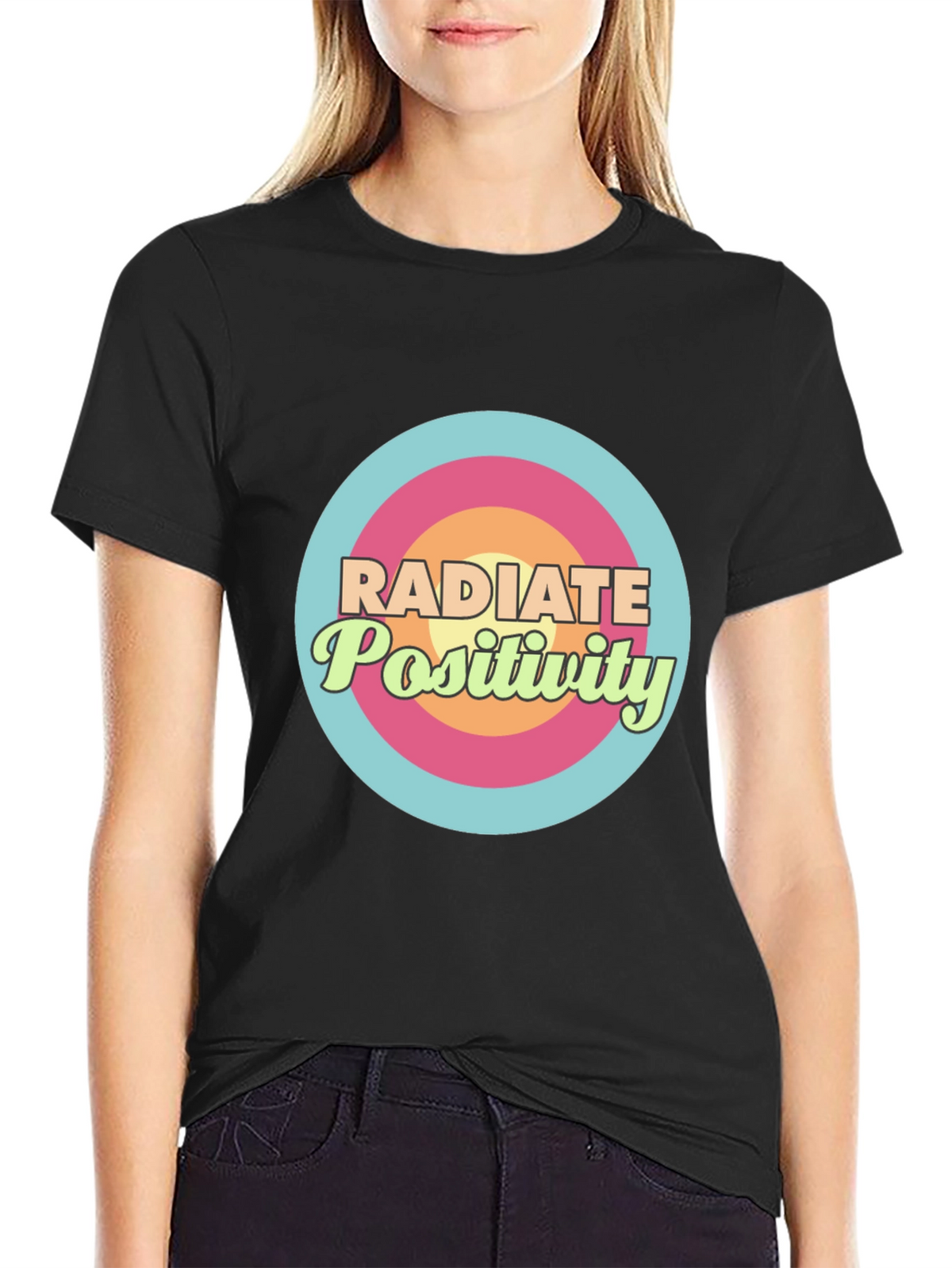 Radiate Positivity Graphic T-Shirt - Stylish Comfort