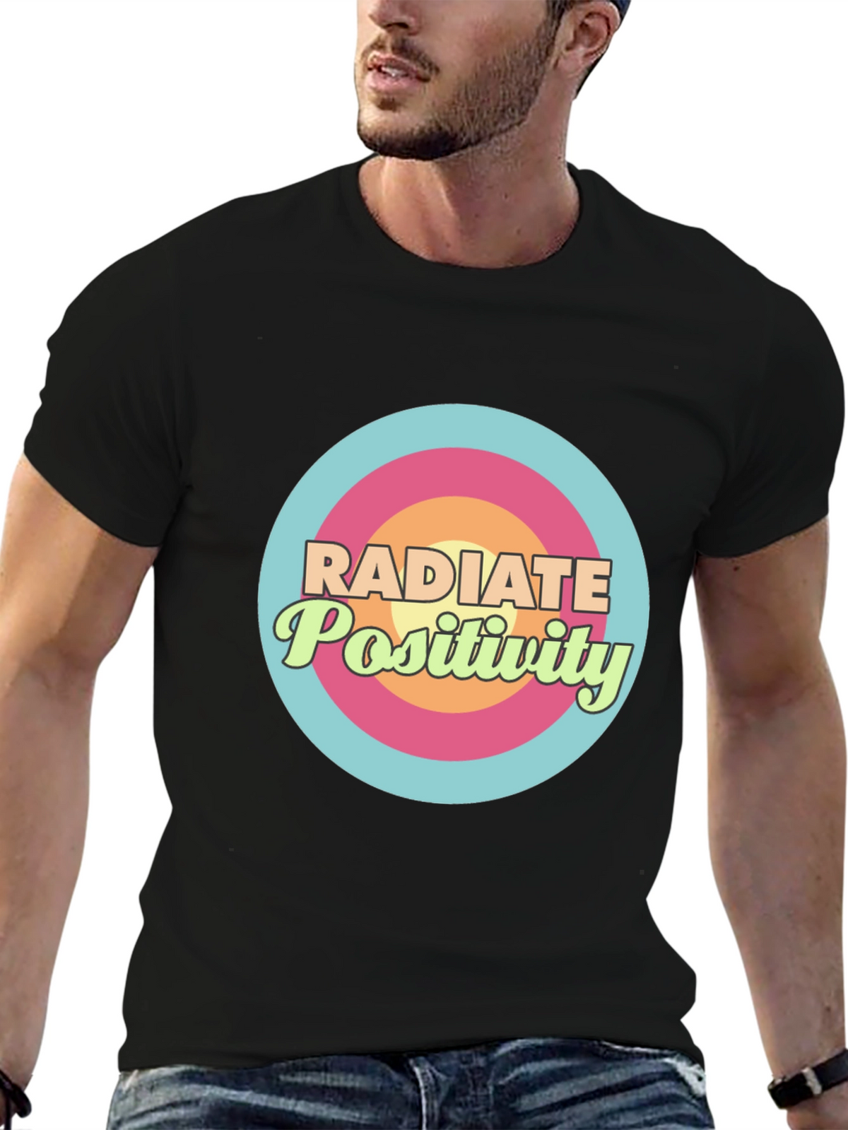 Radiate Positivity Graphic T-Shirt - Stylish Comfort