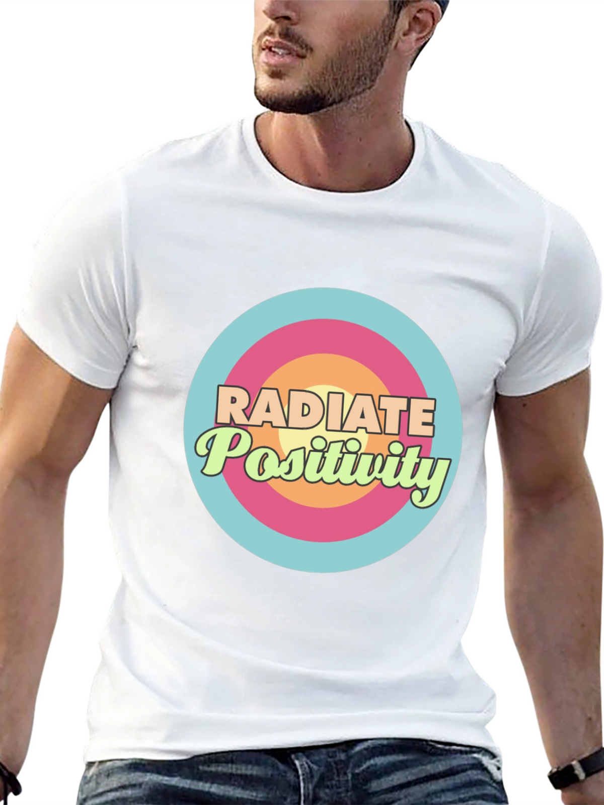 Radiate Positivity Graphic T-Shirt - Stylish Comfort