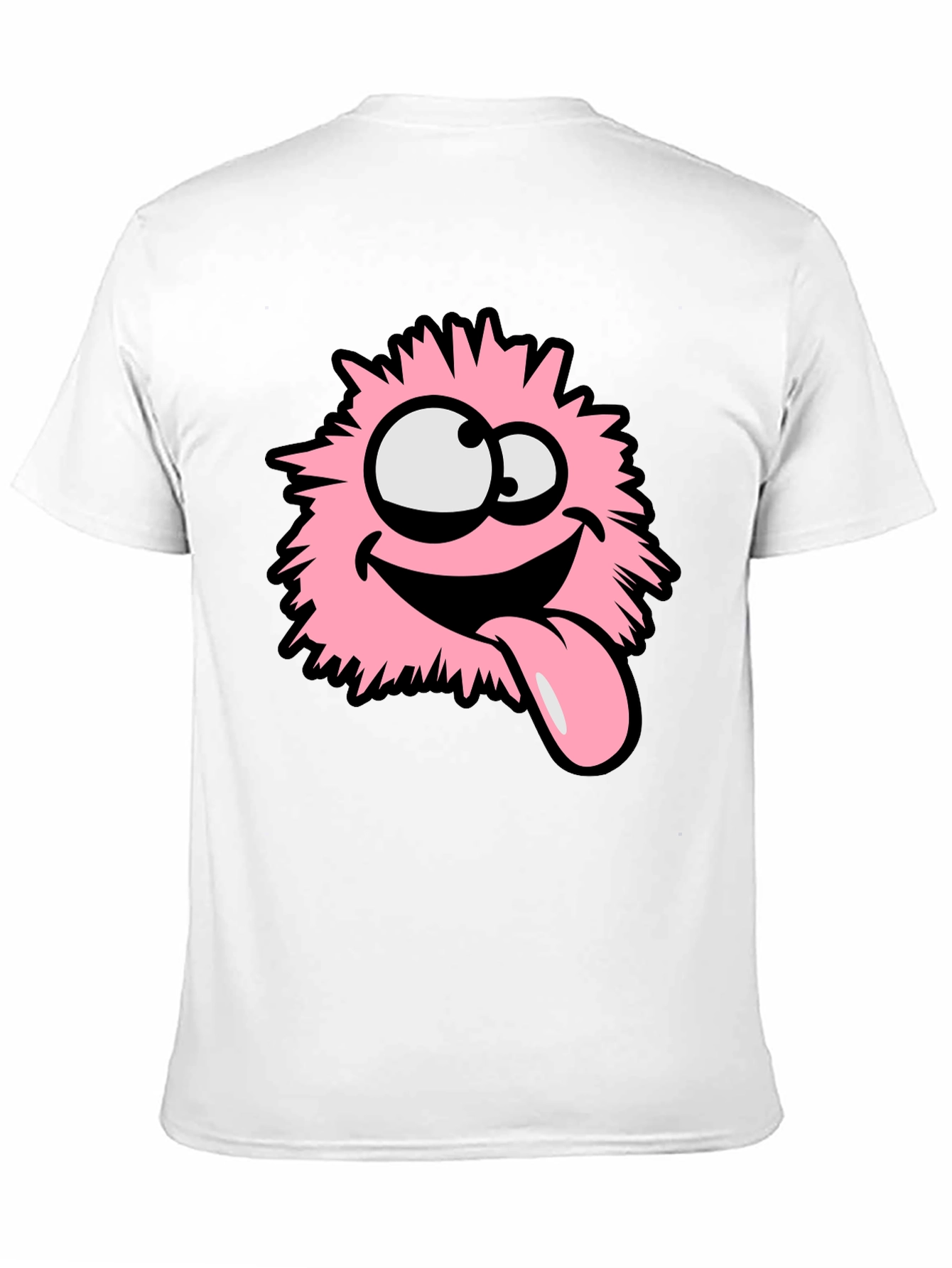 Funny Pink Fluffy Monster Graphic T-Shirt