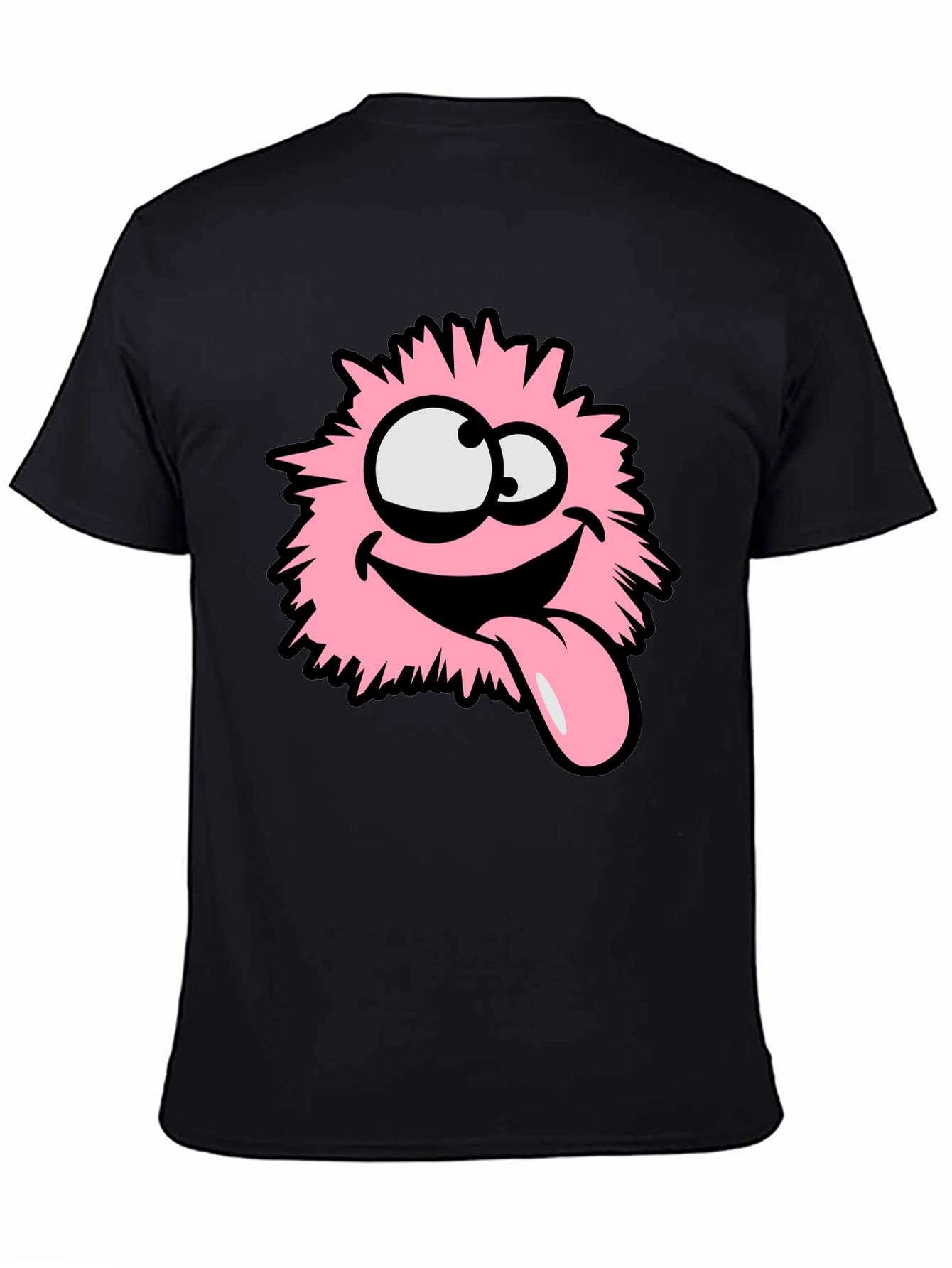 Funny Pink Fluffy Monster Graphic T-Shirt