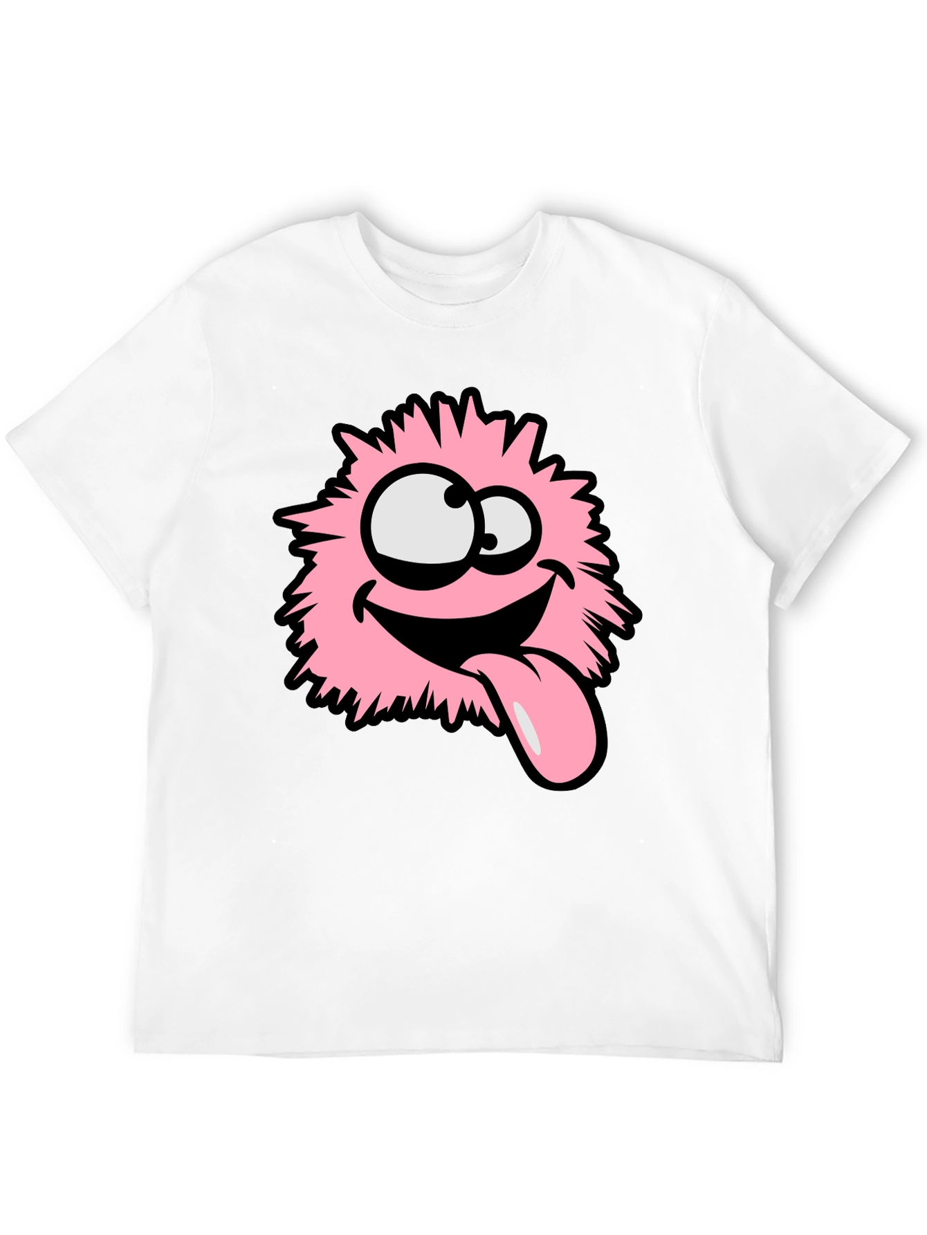 Funny Pink Fluffy Monster Graphic T-Shirt