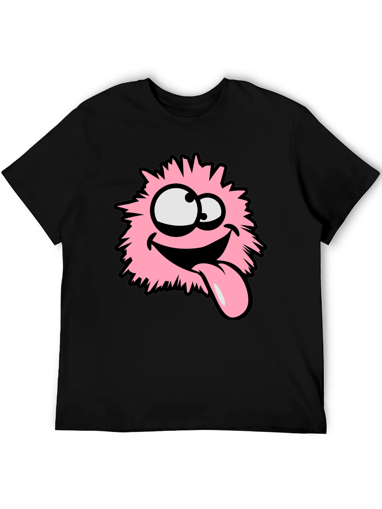 Funny Pink Fluffy Monster Graphic T-Shirt