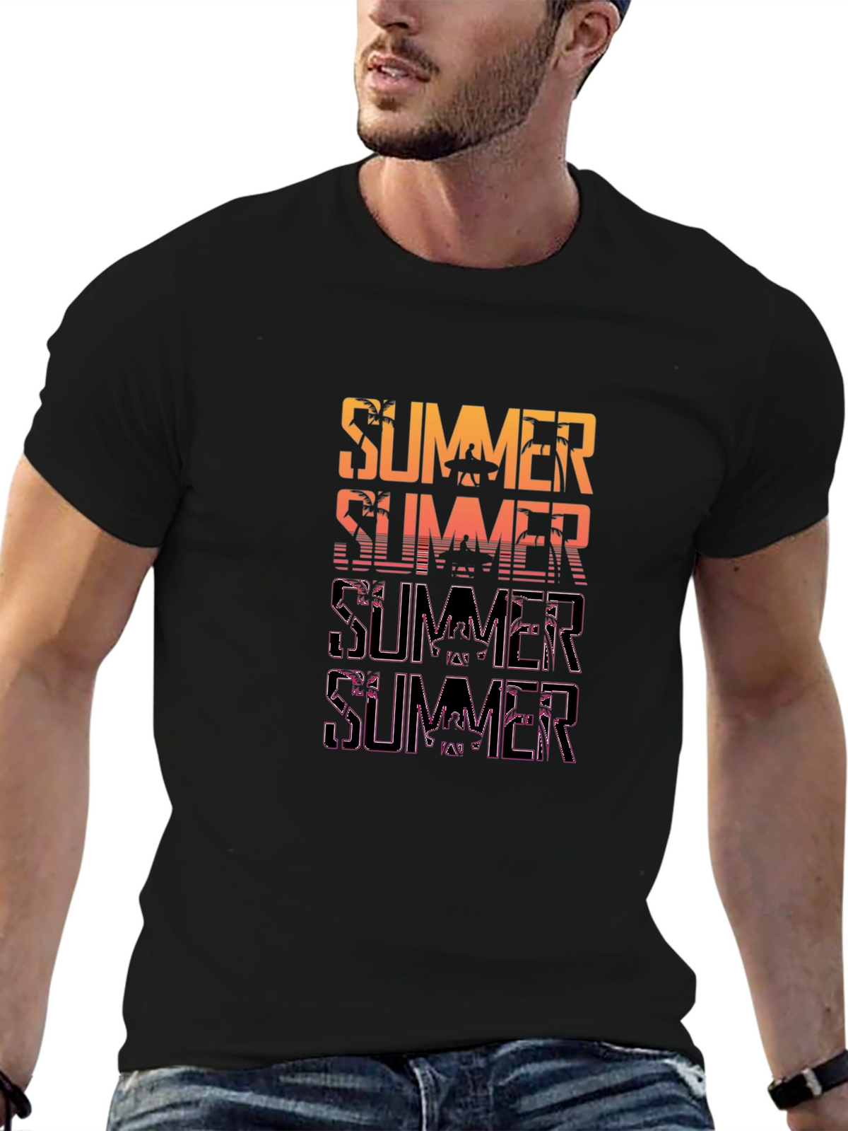 Summer Vibes Graphic Tee - Retro Beach Design