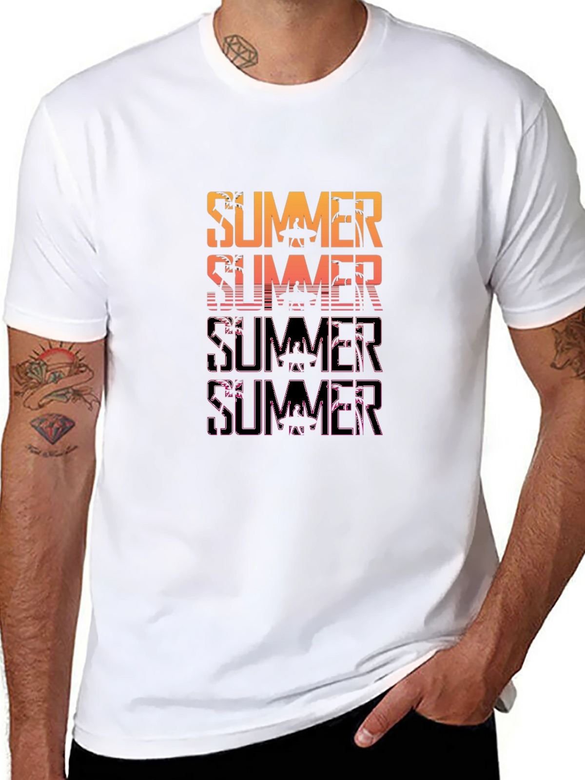 Summer Vibes Graphic Tee - Retro Beach Design