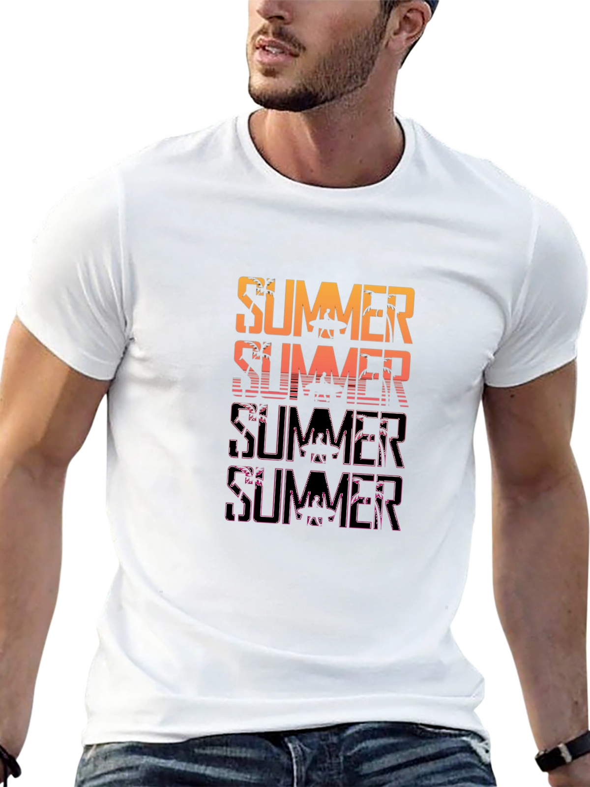 Summer Vibes Graphic Tee - Retro Beach Design