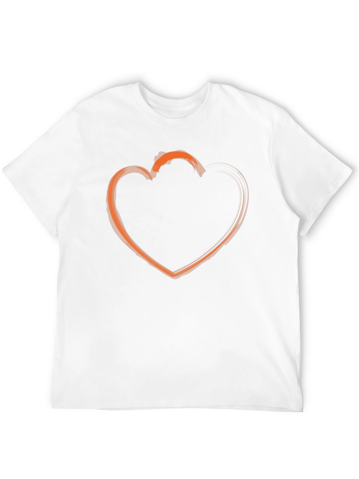 Heart Outline Graphic Tee - Casual Black T-Shirt