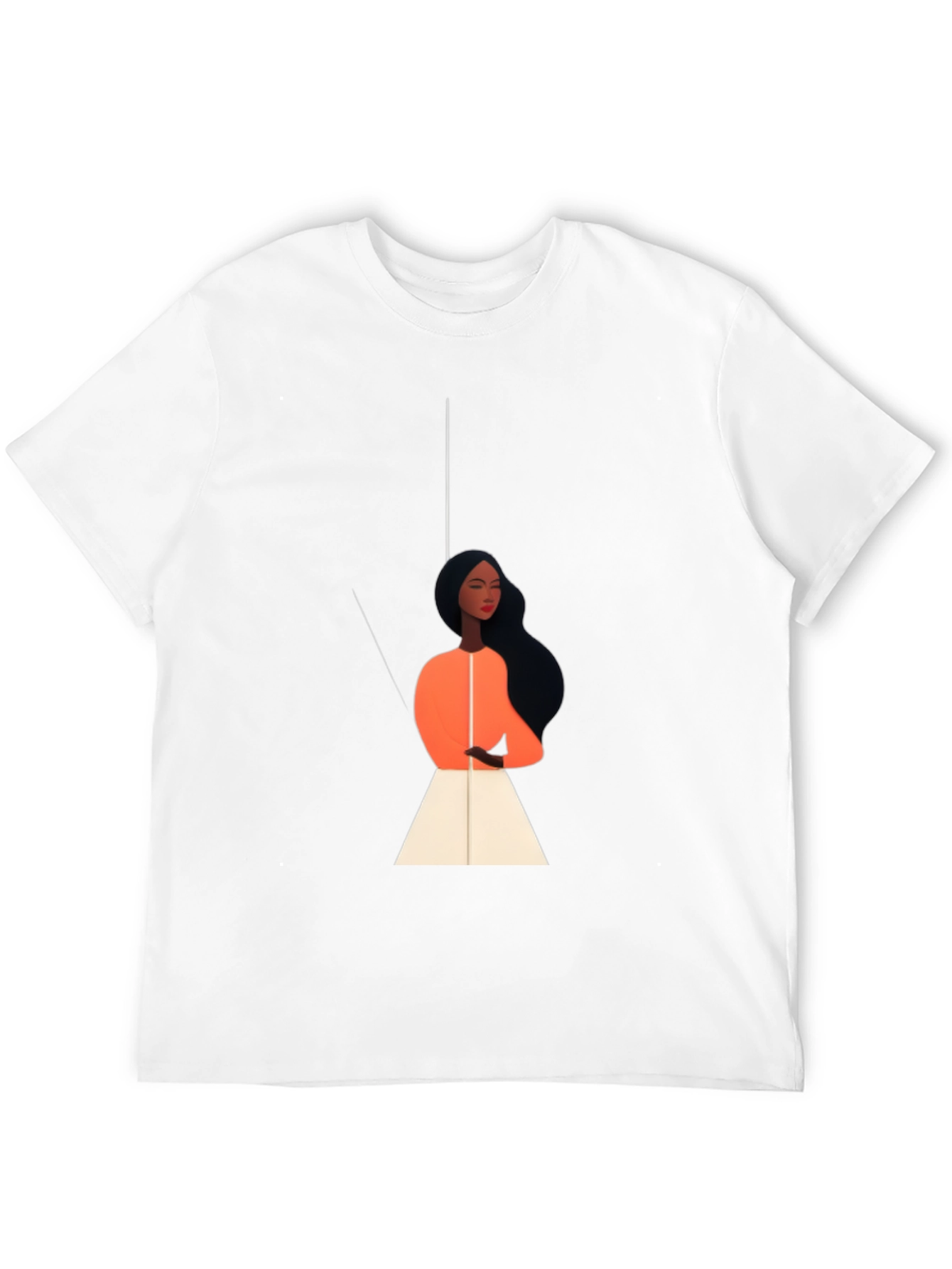 Stylish Black Tee with Elegant Woman Graphic