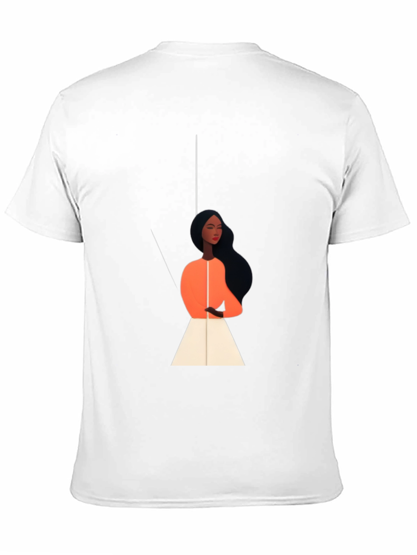 Stylish Black Tee with Elegant Woman Graphic