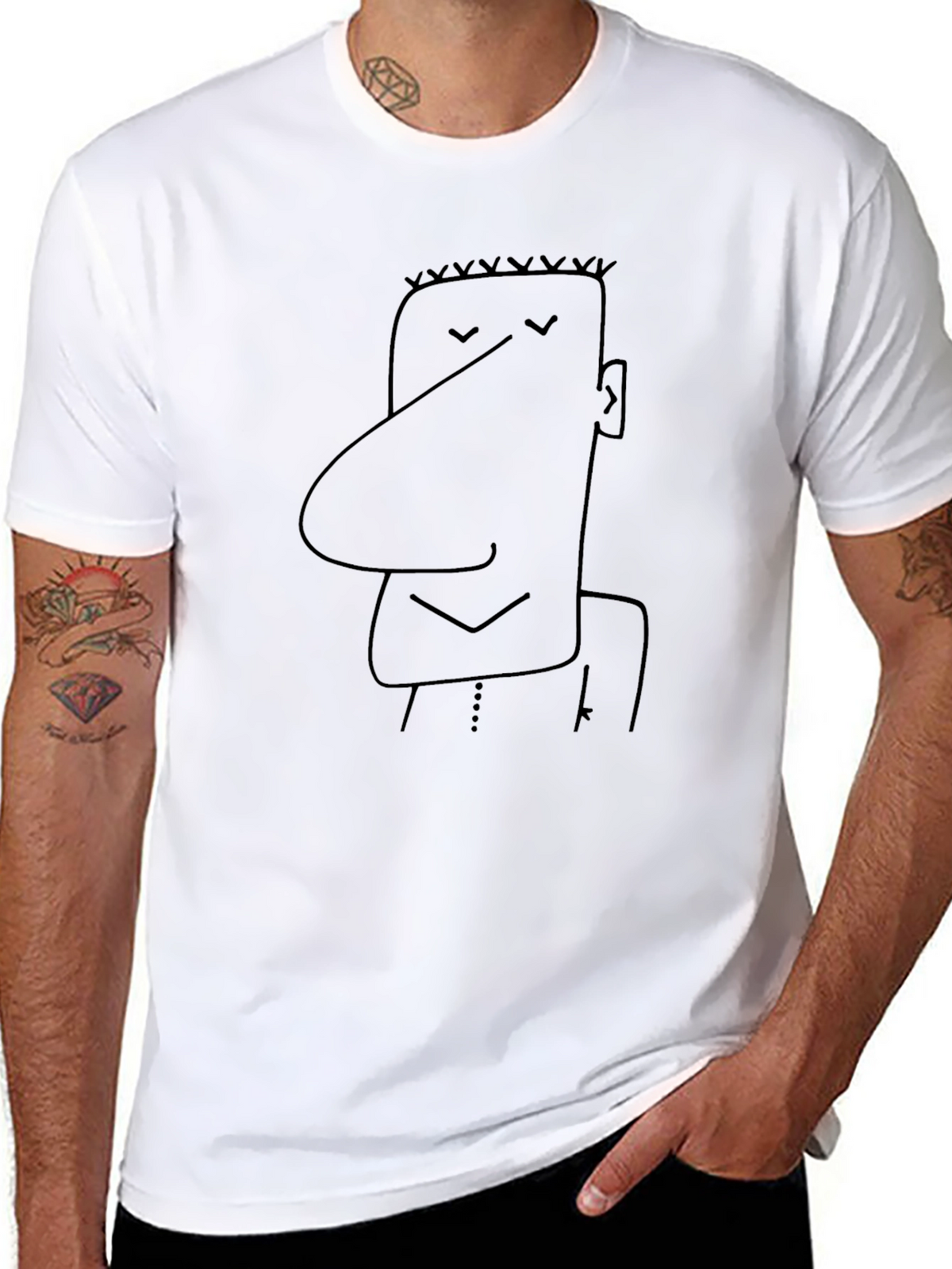 Funny Cartoon Character Black T-Shirt
