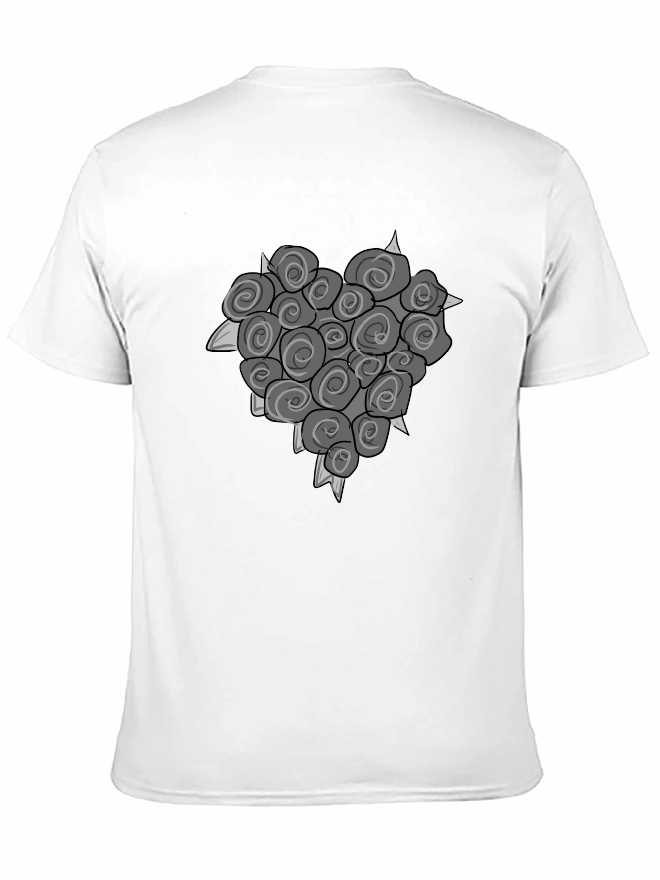 Rose Heart Graphic Tee - Unique Floral Design