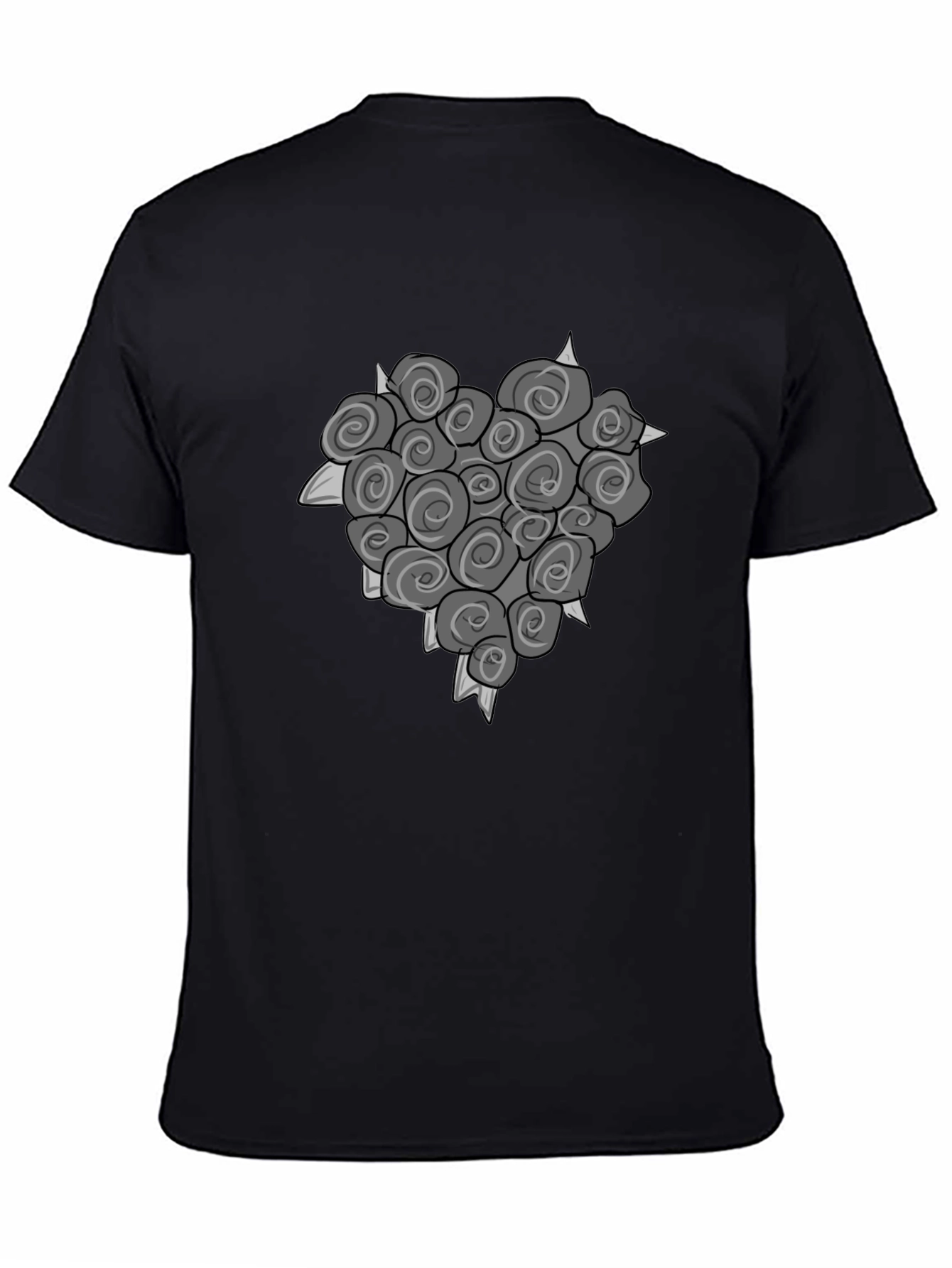 Rose Heart Graphic Tee - Unique Floral Design
