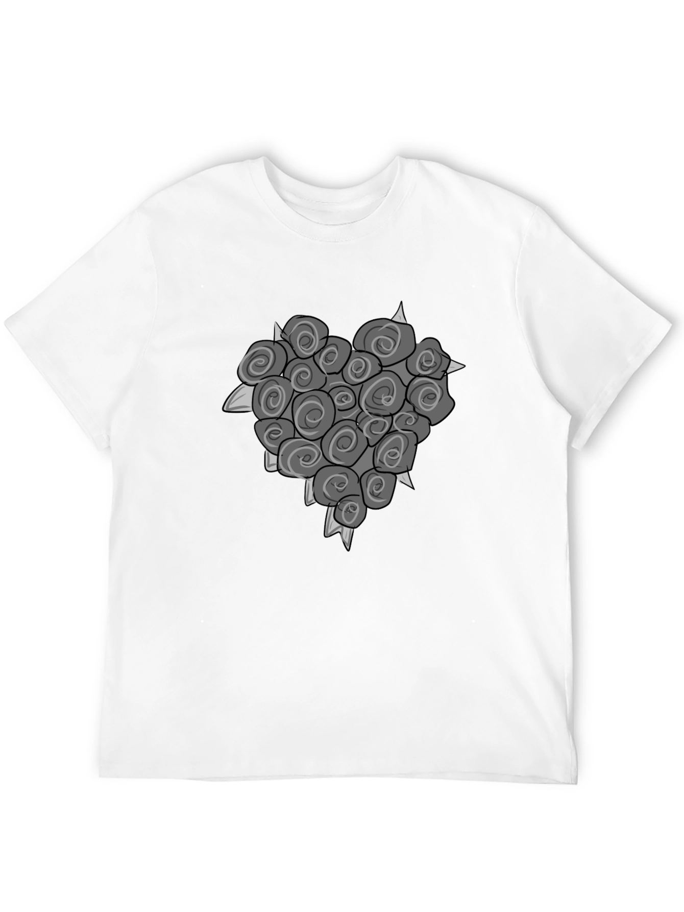 Rose Heart Graphic Tee - Unique Floral Design