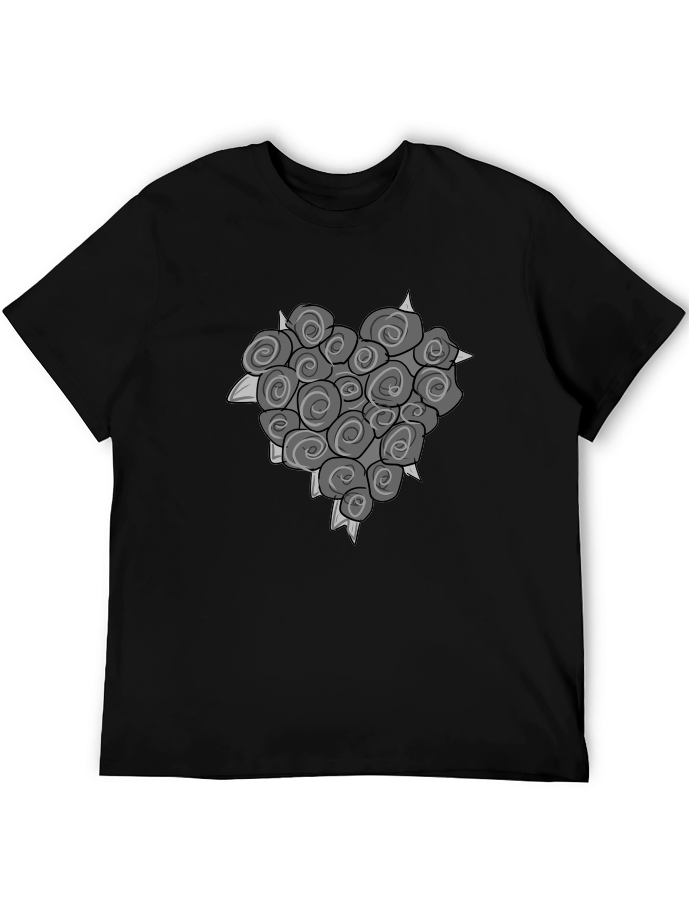 Rose Heart Graphic Tee - Unique Floral Design