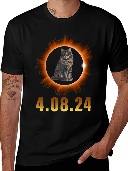Total Solar Eclipse 4.08.24 Cat Graphic Tee