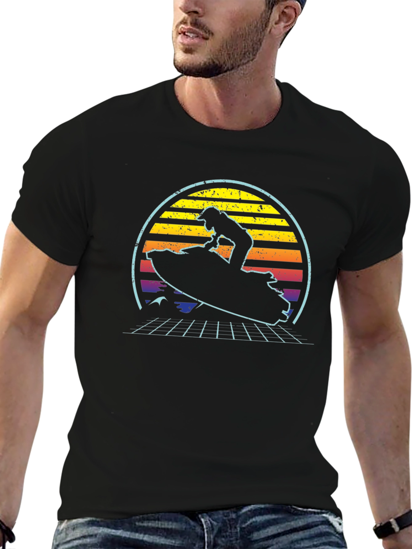 Retro Wave Jet Ski Graphic T-Shirt