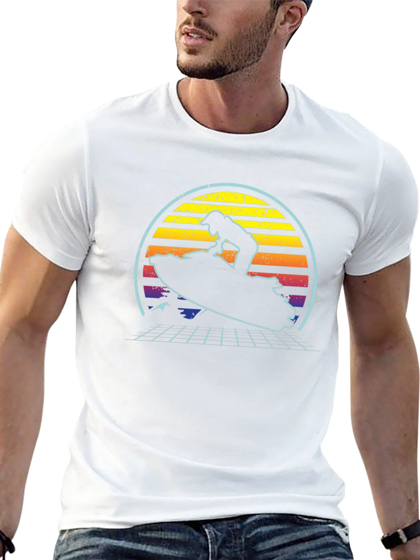 Retro Wave Jet Ski Graphic T-Shirt