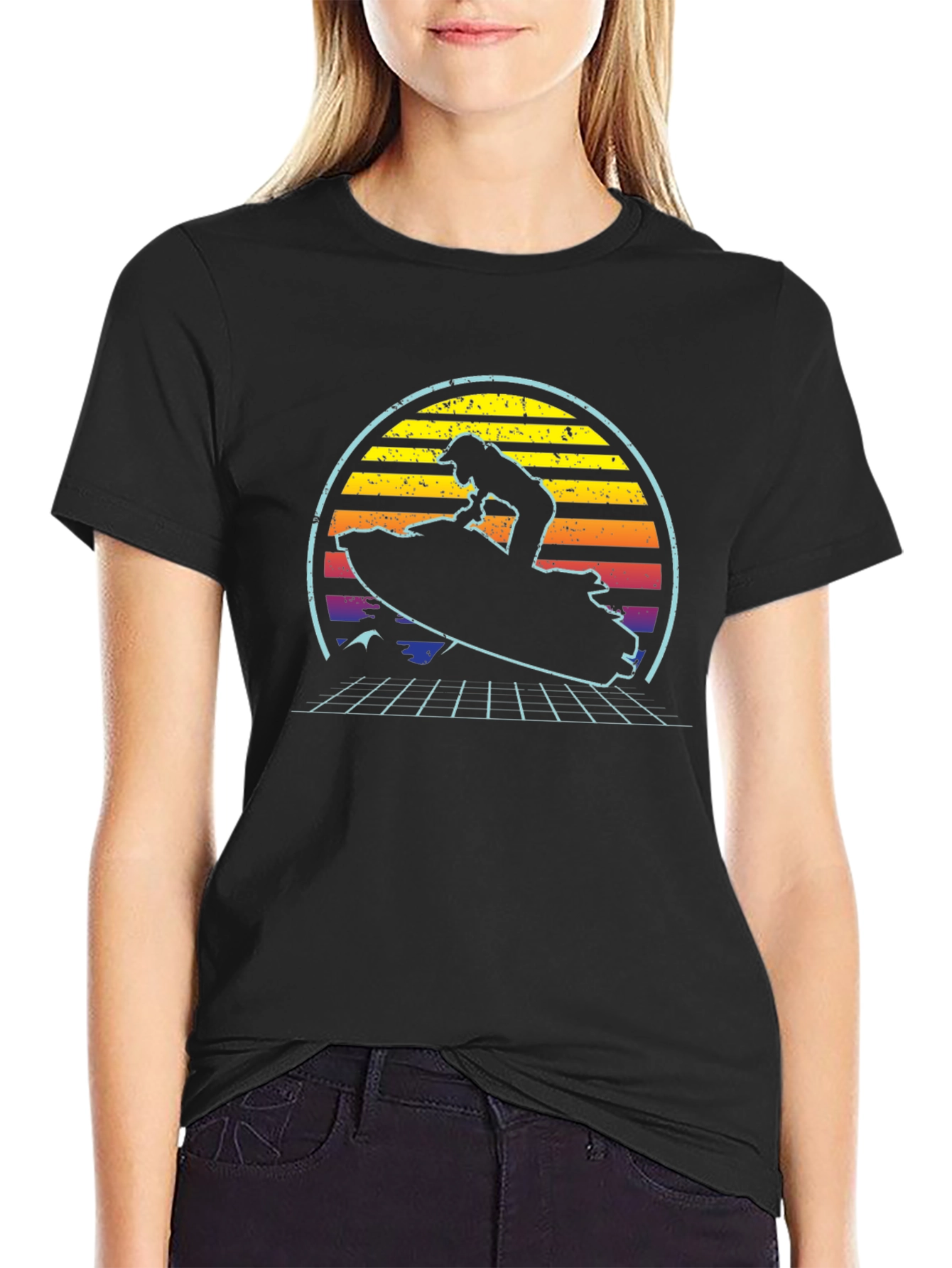 Retro Wave Jet Ski Graphic T-Shirt