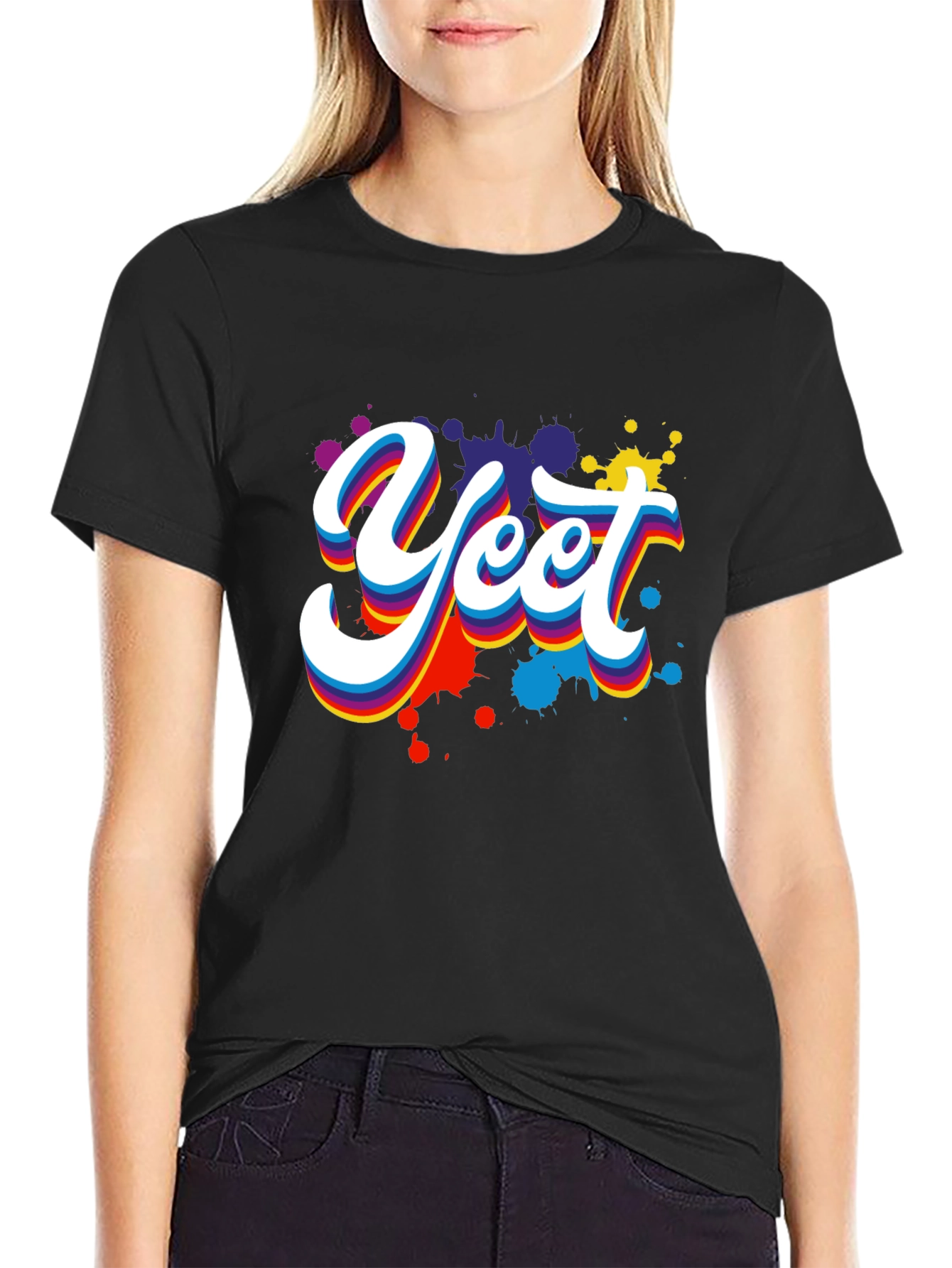 Yeet Graphic Tee - Trendy Black Cotton T-Shirt