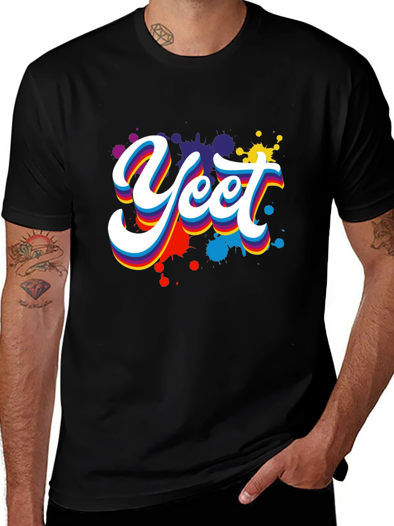 Yeet Graphic Tee - Trendy Black Cotton T-Shirt