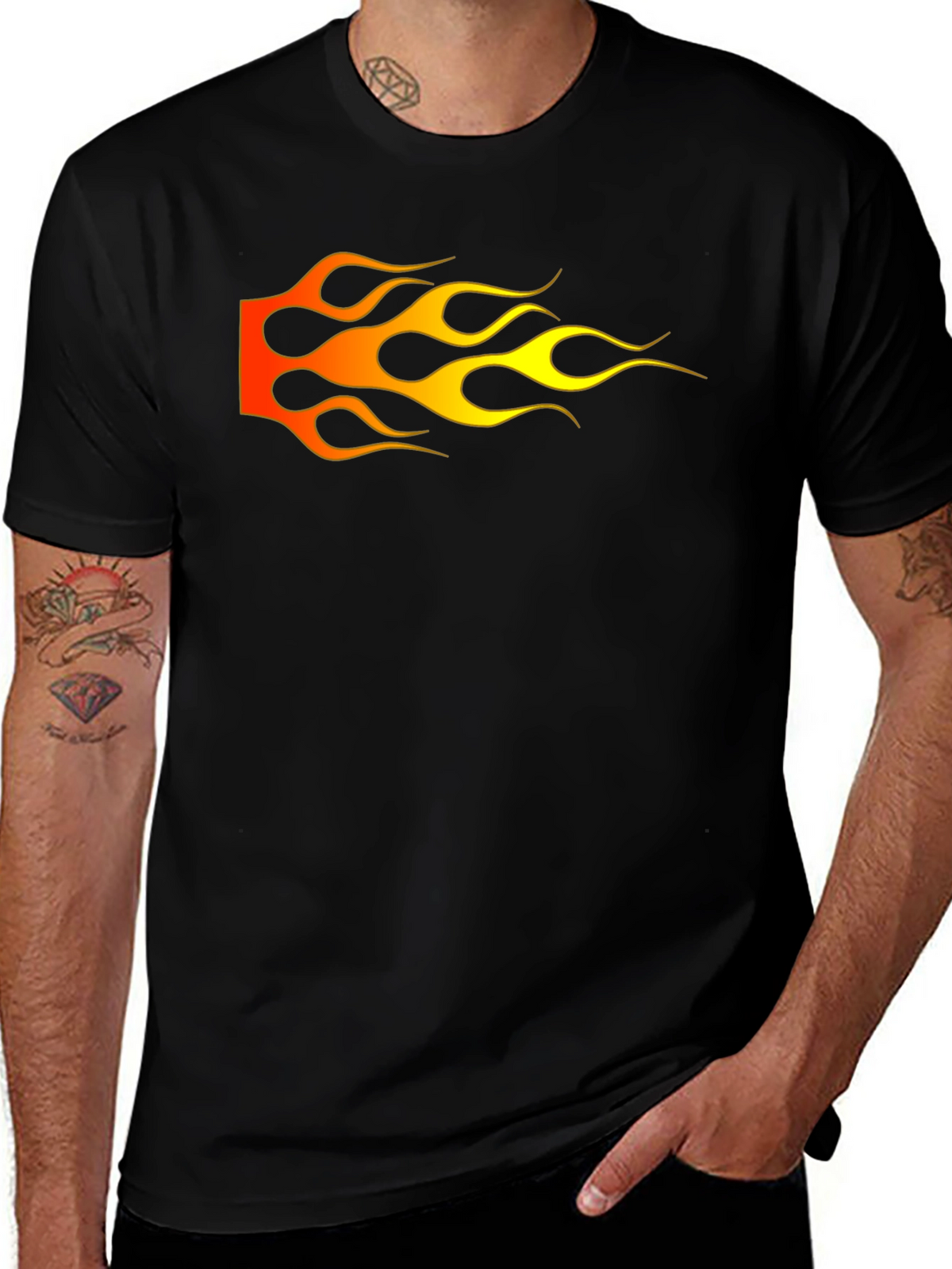 Flame Graphic Black T-Shirt