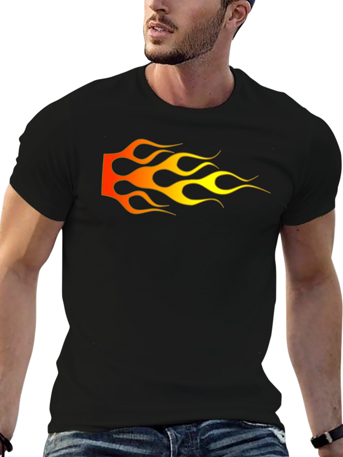 Flame Graphic Black T-Shirt