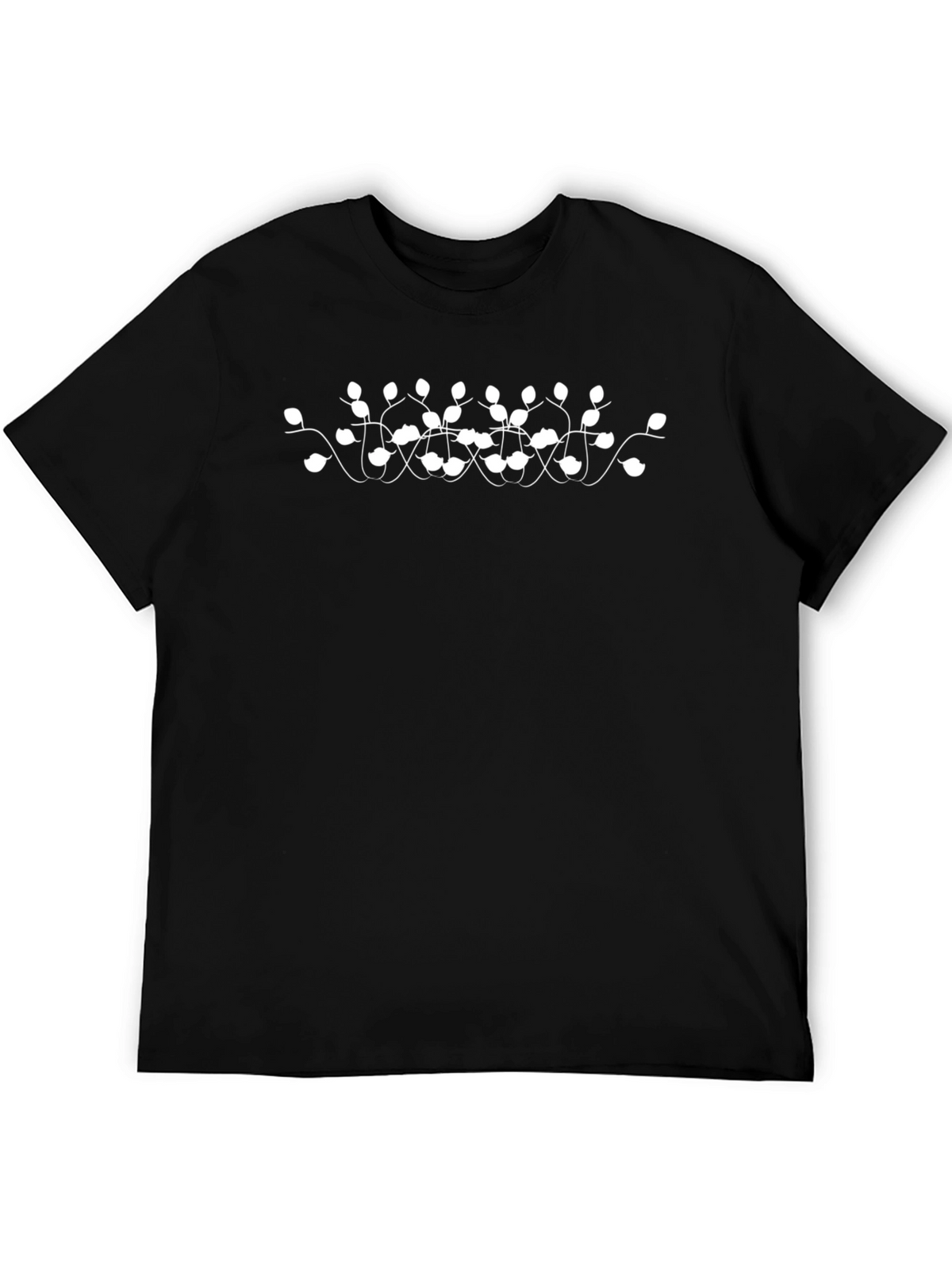 Modern Graphic Tee - Black with Abstract White Print