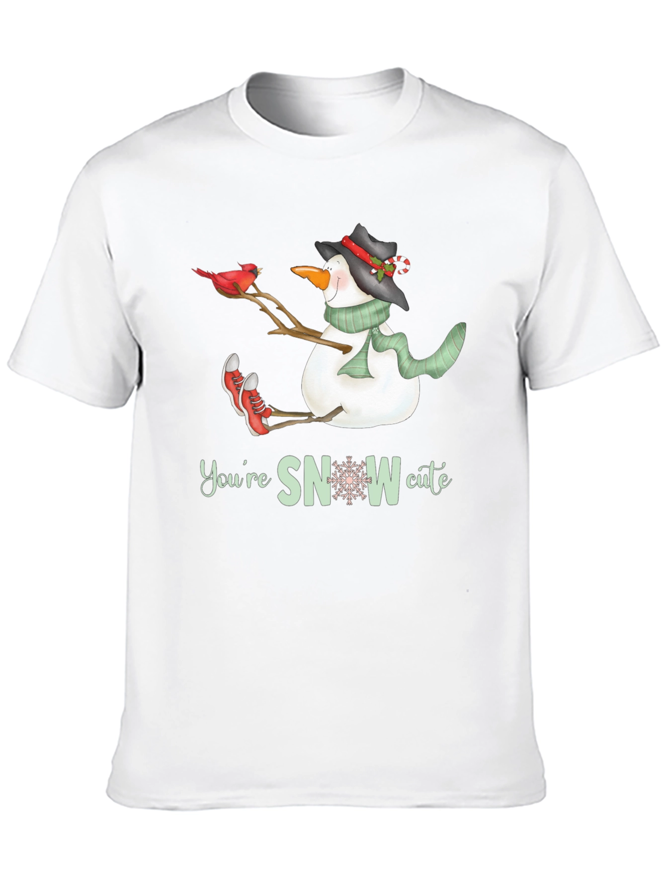 Snowman Graphic Tee: Youre SNOW Cute Black T-Shirt
