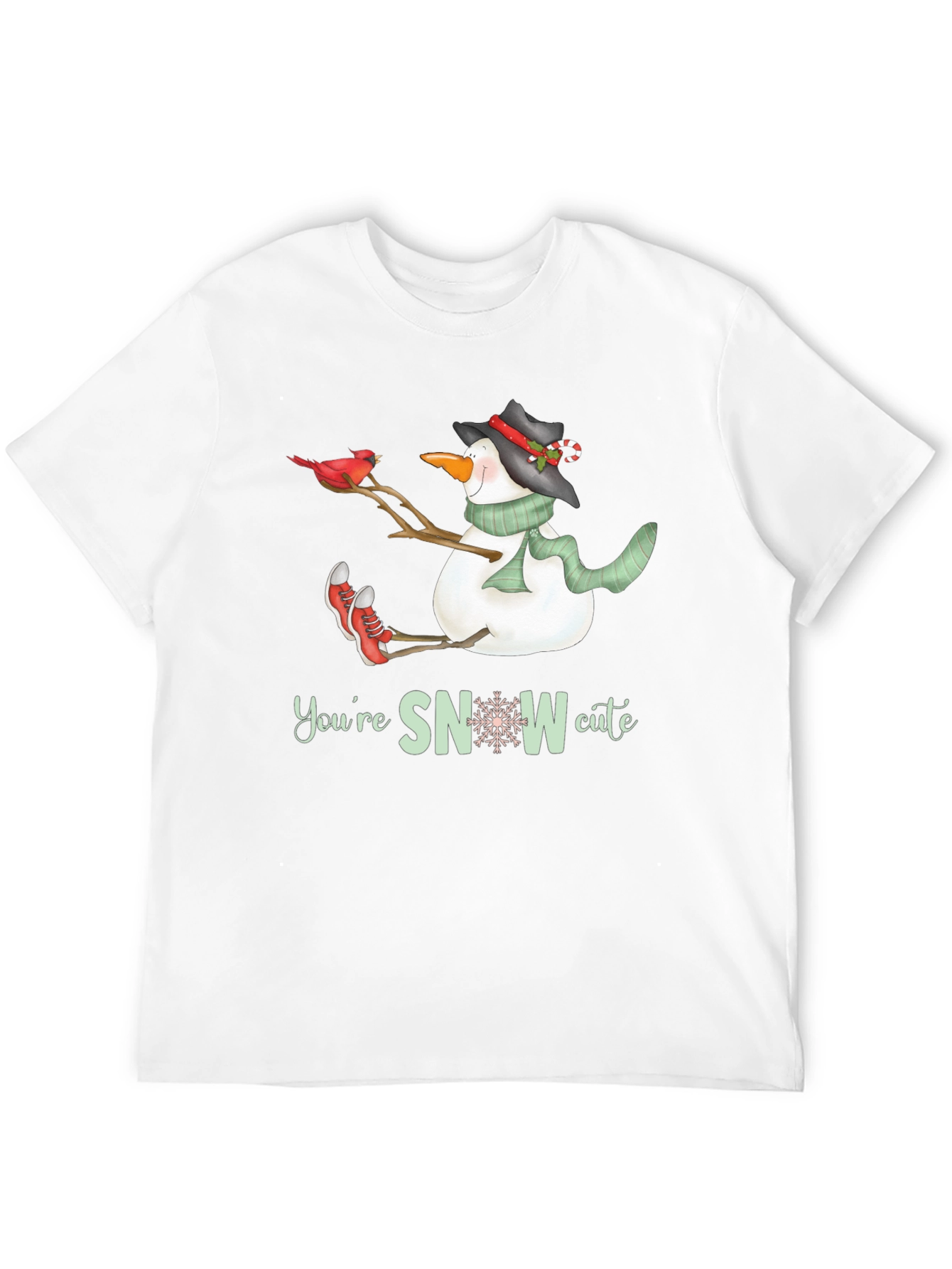 Snowman Graphic Tee: Youre SNOW Cute Black T-Shirt