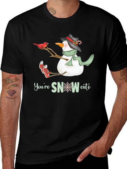 Snowman Graphic Tee: Youre SNOW Cute Black T-Shirt