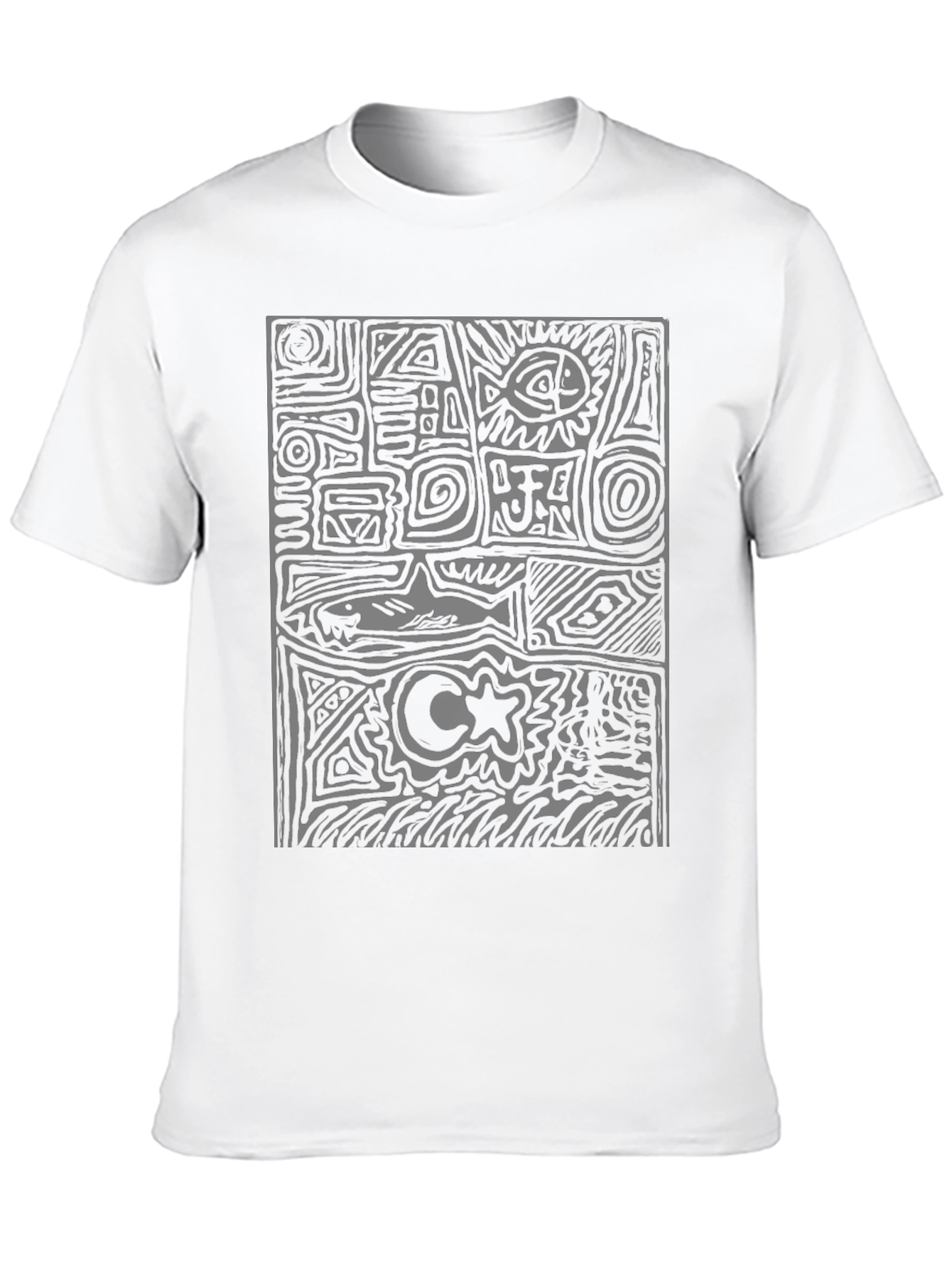 Abstract Graphic Print Mens Tee