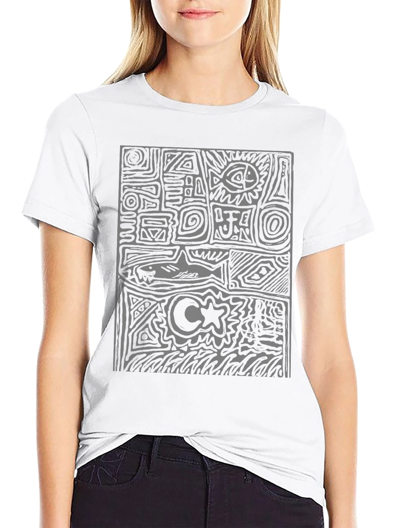 Abstract Graphic Print Mens Tee
