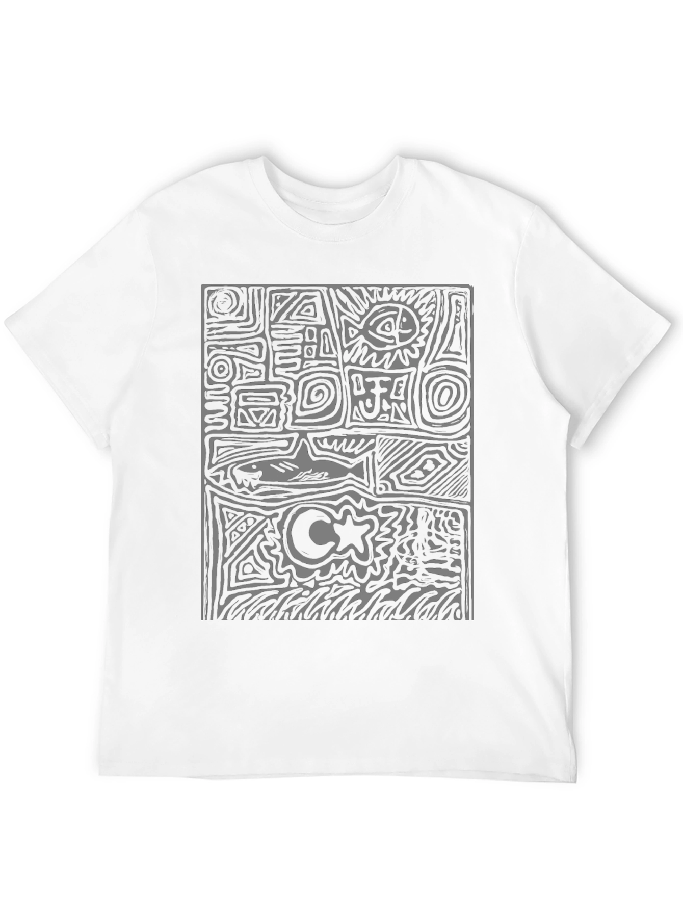 Abstract Graphic Print Mens Tee