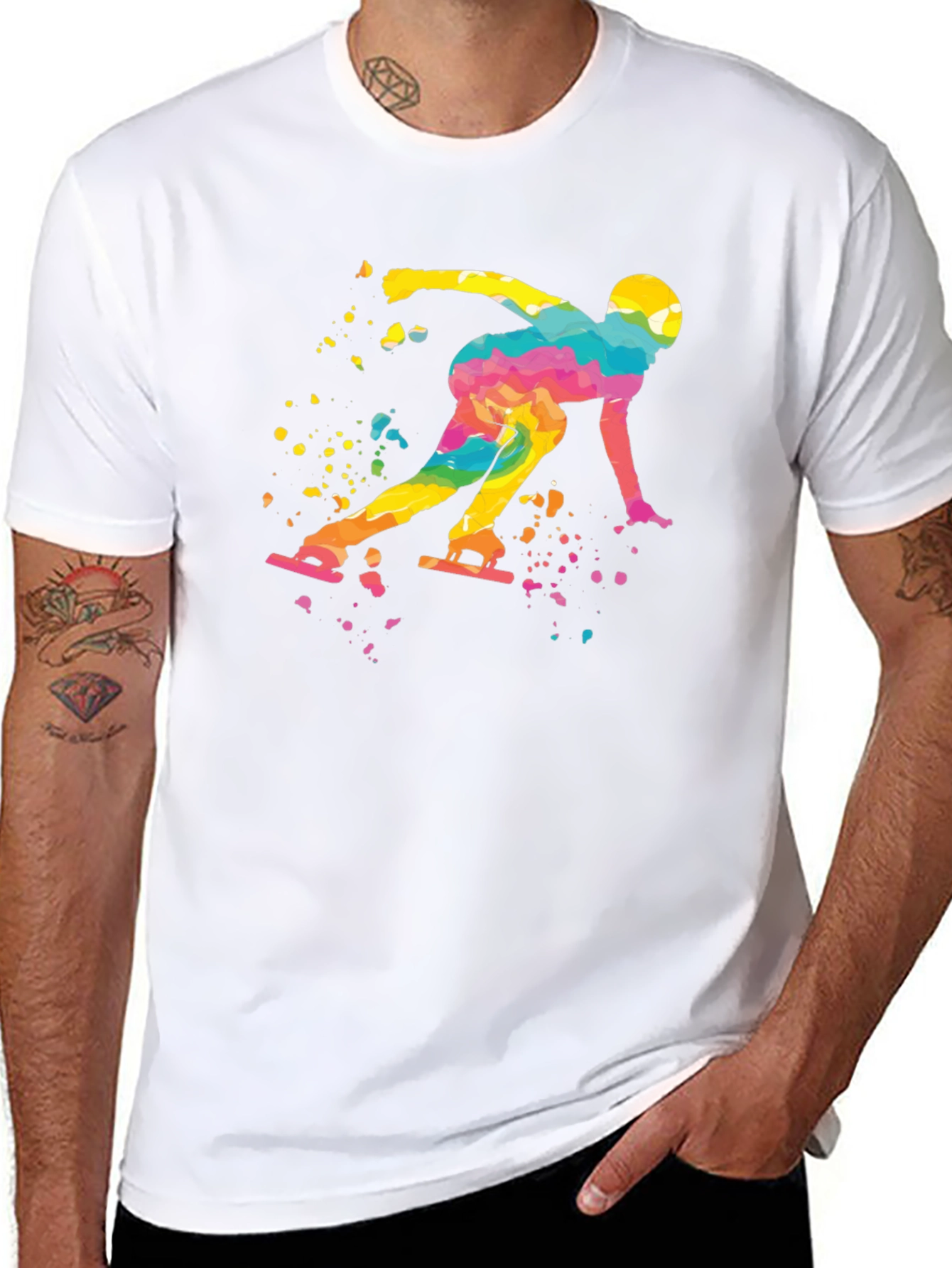 Colorful Skater Graphic T-Shirt