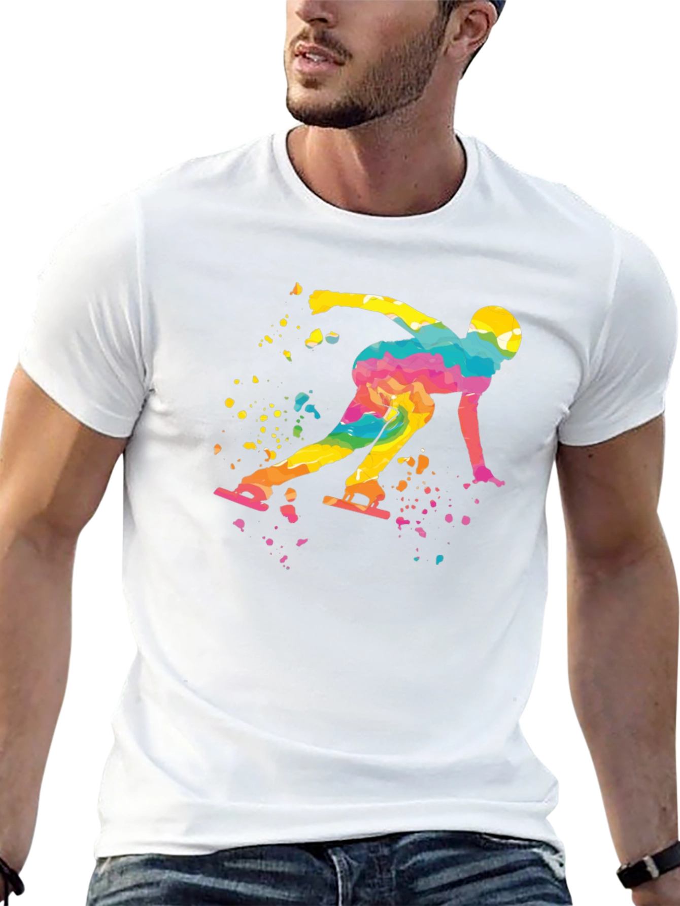 Colorful Skater Graphic T-Shirt
