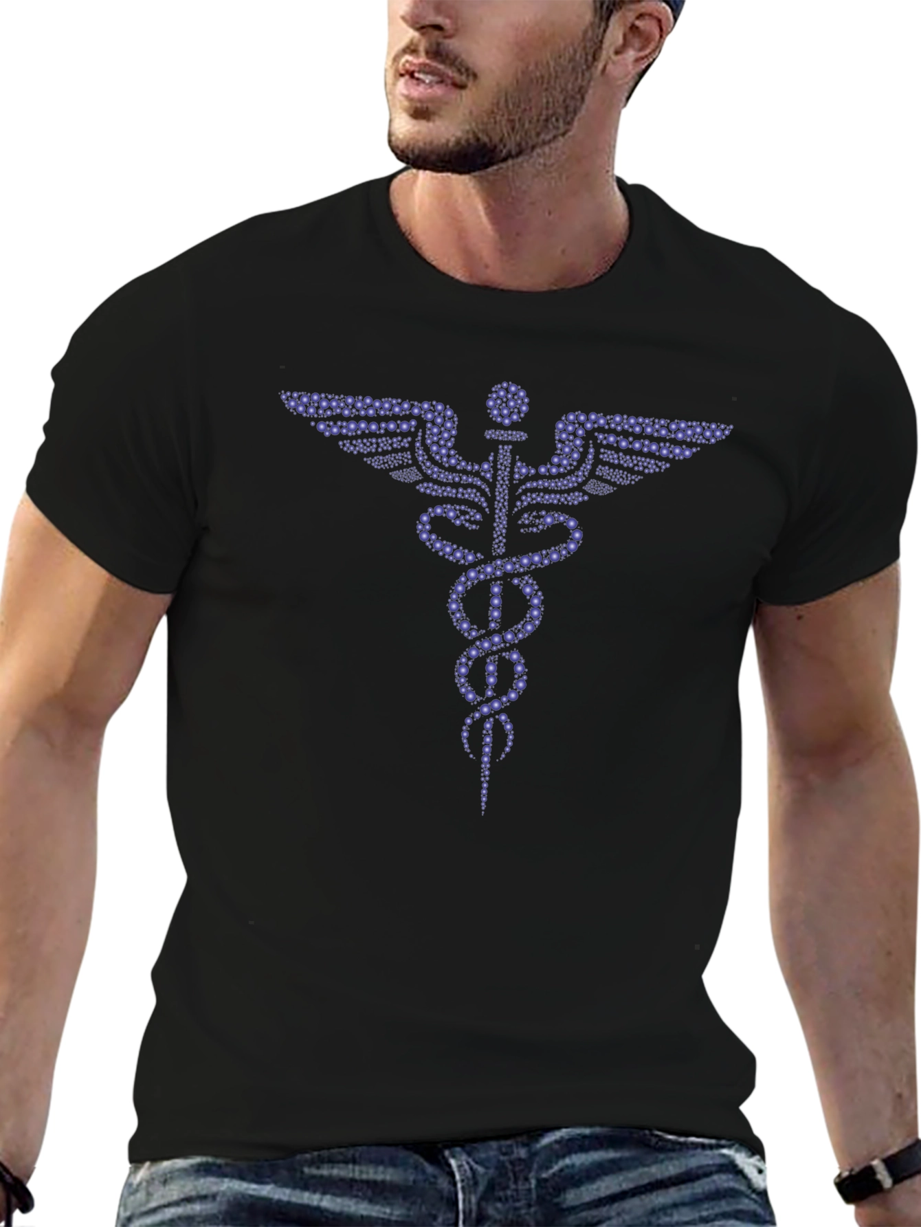 Caduceus T-Shirt - Starry Medical Symbol