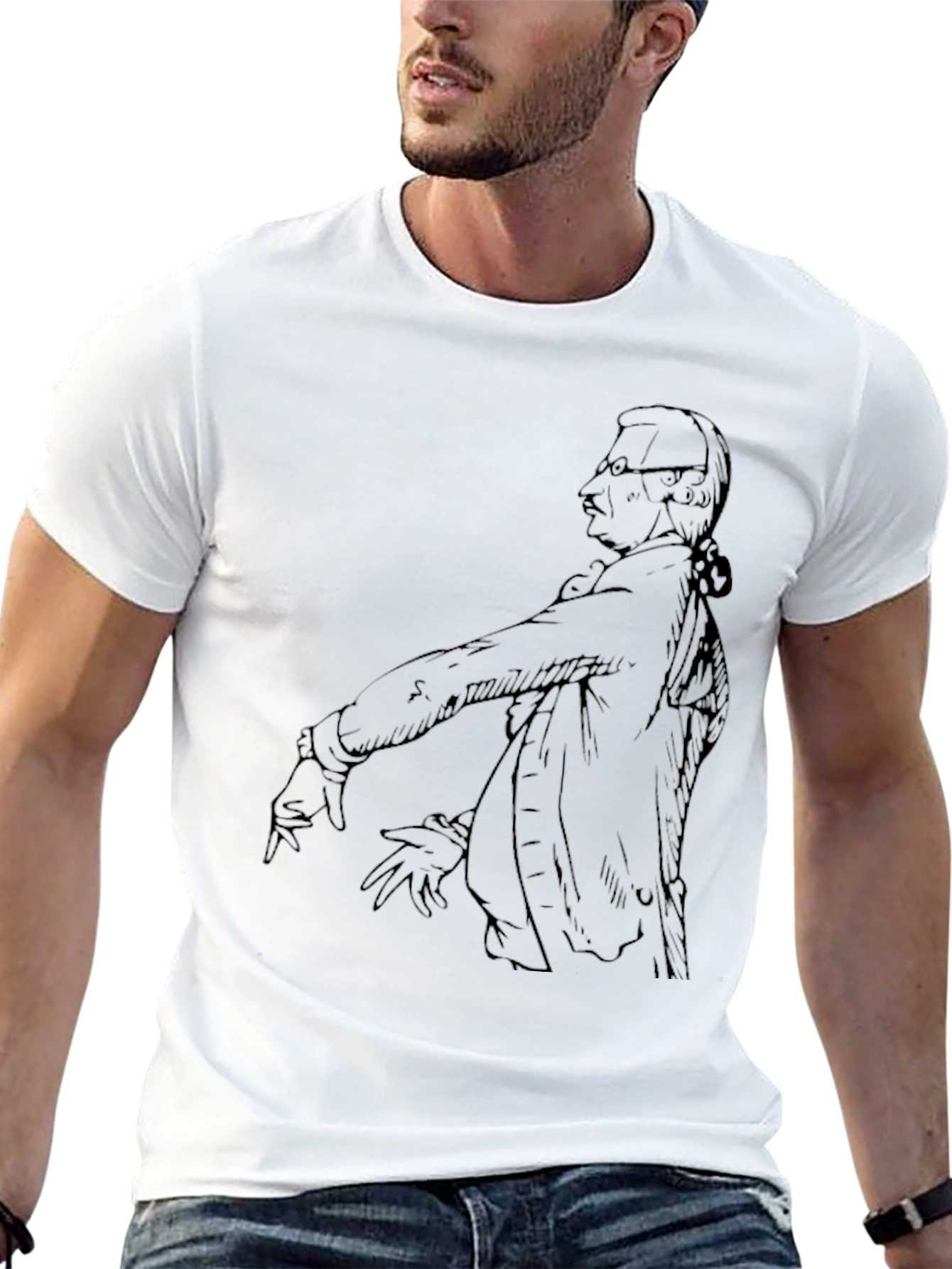 Sketch Portrait Graphic Print Tee
