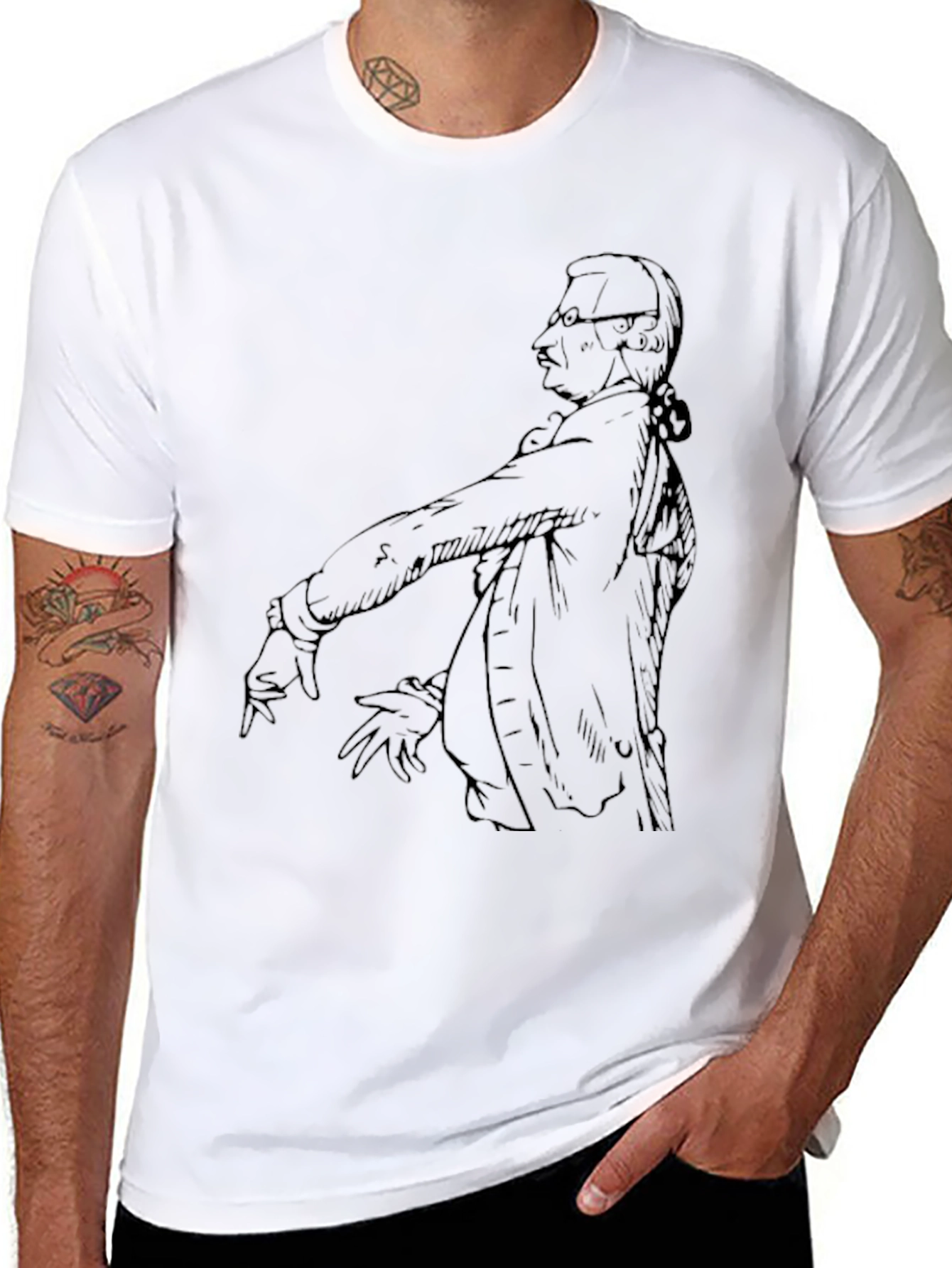 Sketch Portrait Graphic Print Tee