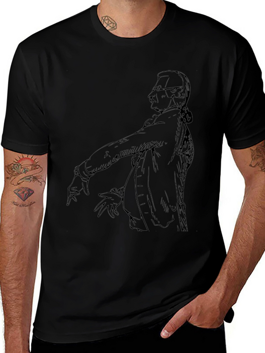 Sketch Portrait Graphic Print Tee