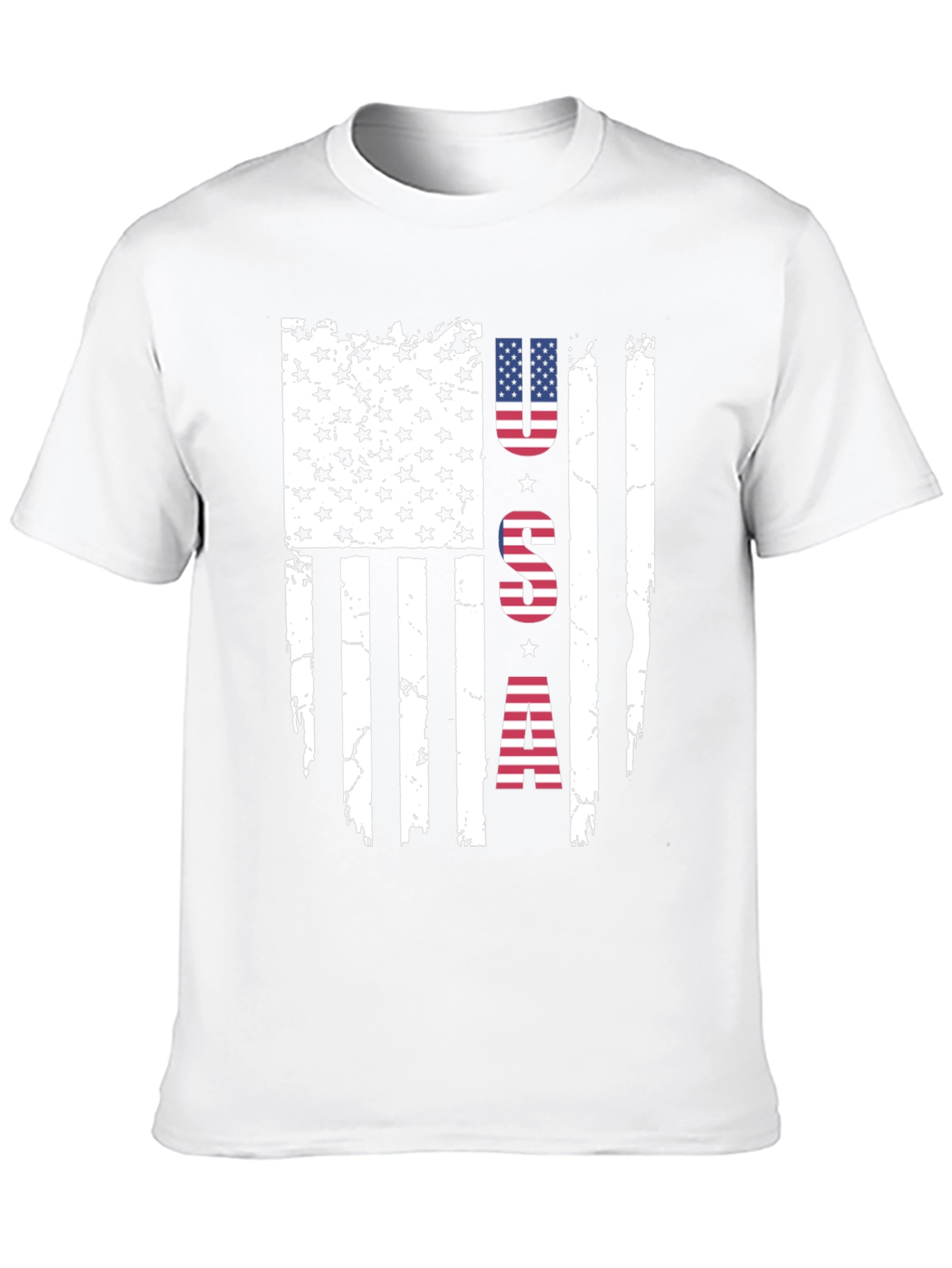 Distressed USA Flag Graphic Print T-Shirt
