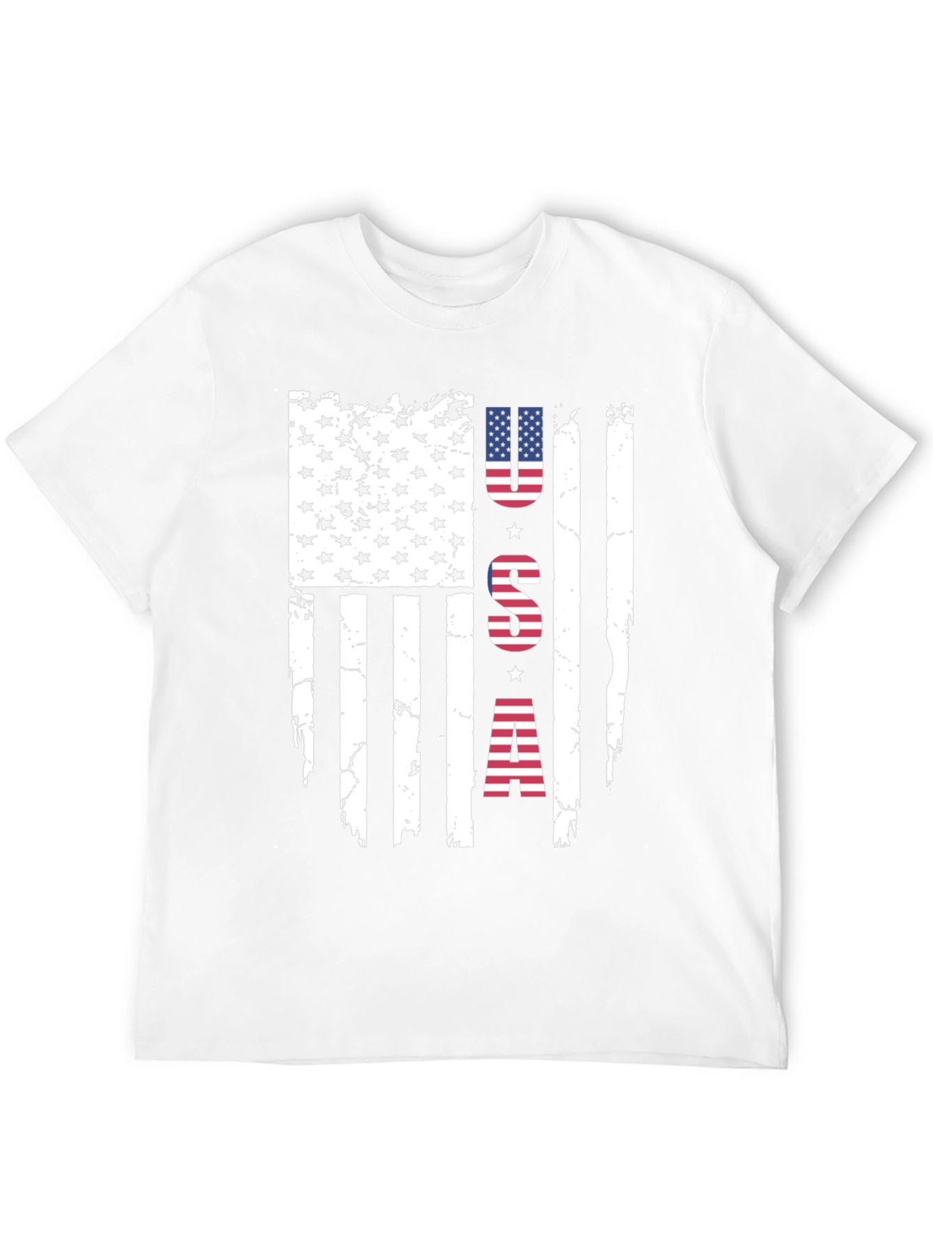 Distressed USA Flag Graphic Print T-Shirt