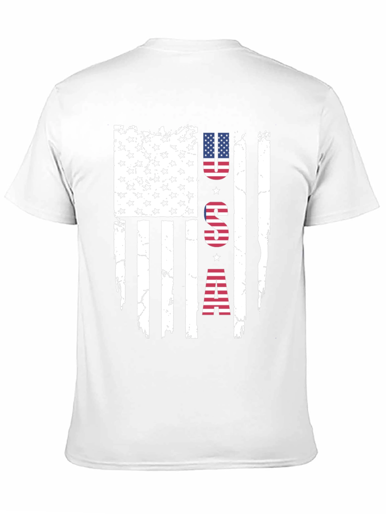 Distressed USA Flag Graphic Print T-Shirt
